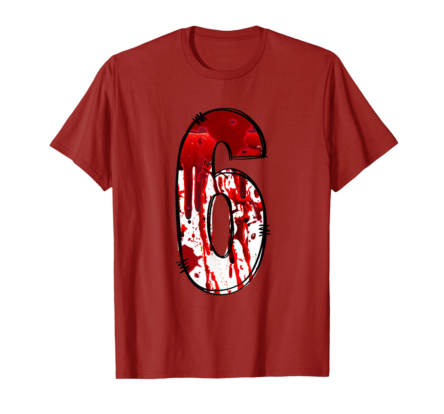 Fun Six Seven 6 7 Meme Design Couples Halloween Horror Blood T-Shirt
