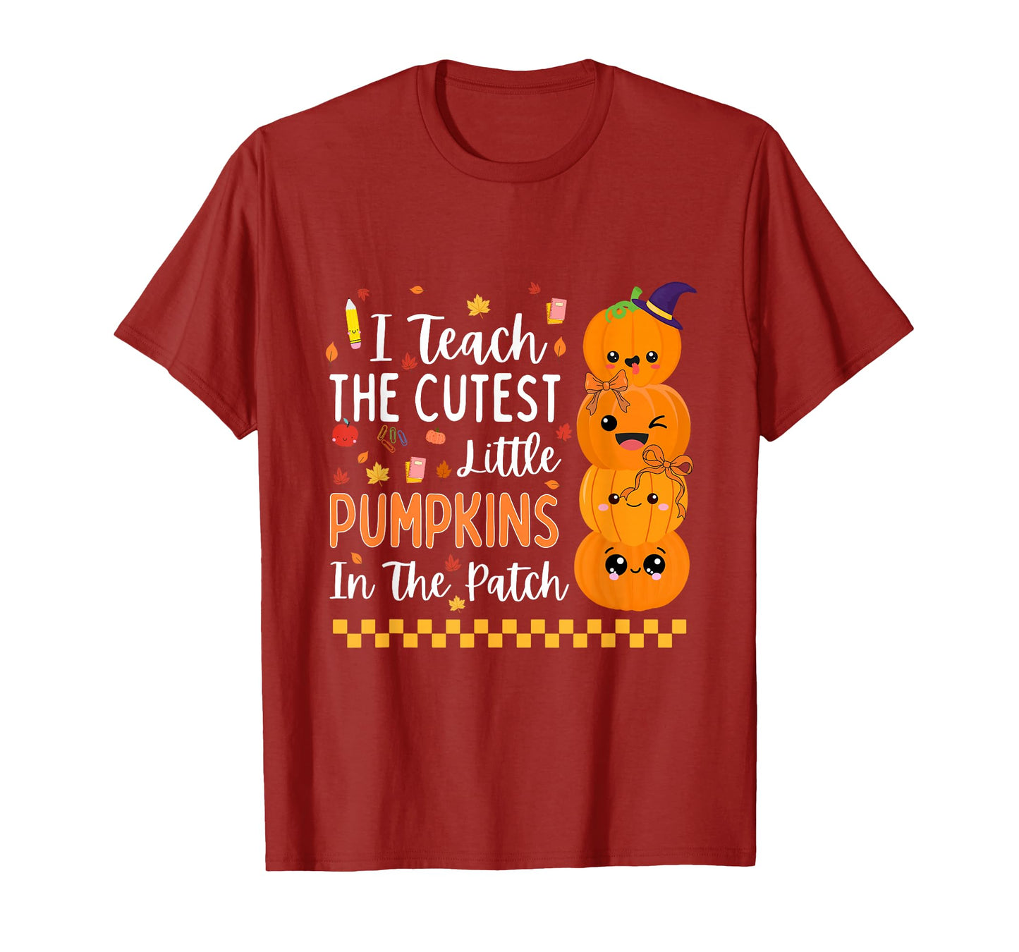 Cute Teacher Halloween Design for Women Men Teacher Pumpkin T-Shirt