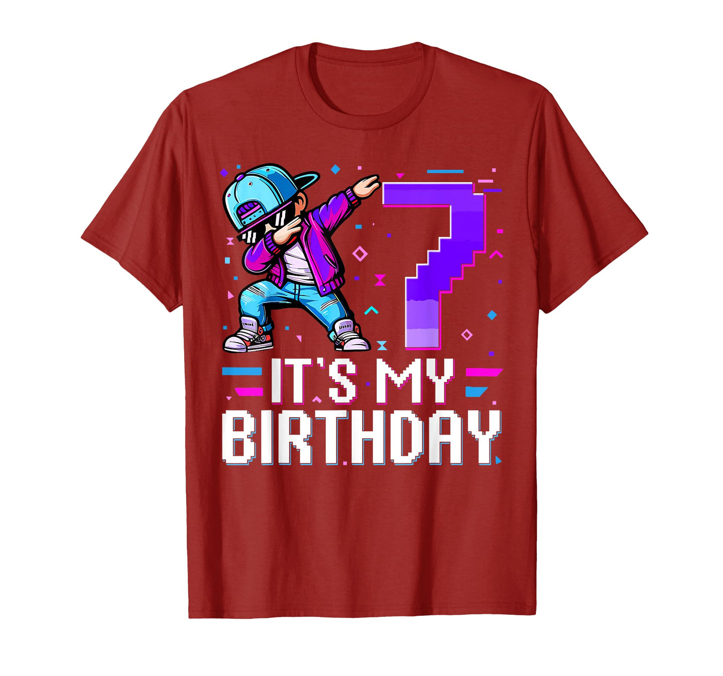 It's My Birthday 7th Birthday Boy Dabbing 7 Year Old Gaming T-Shirt