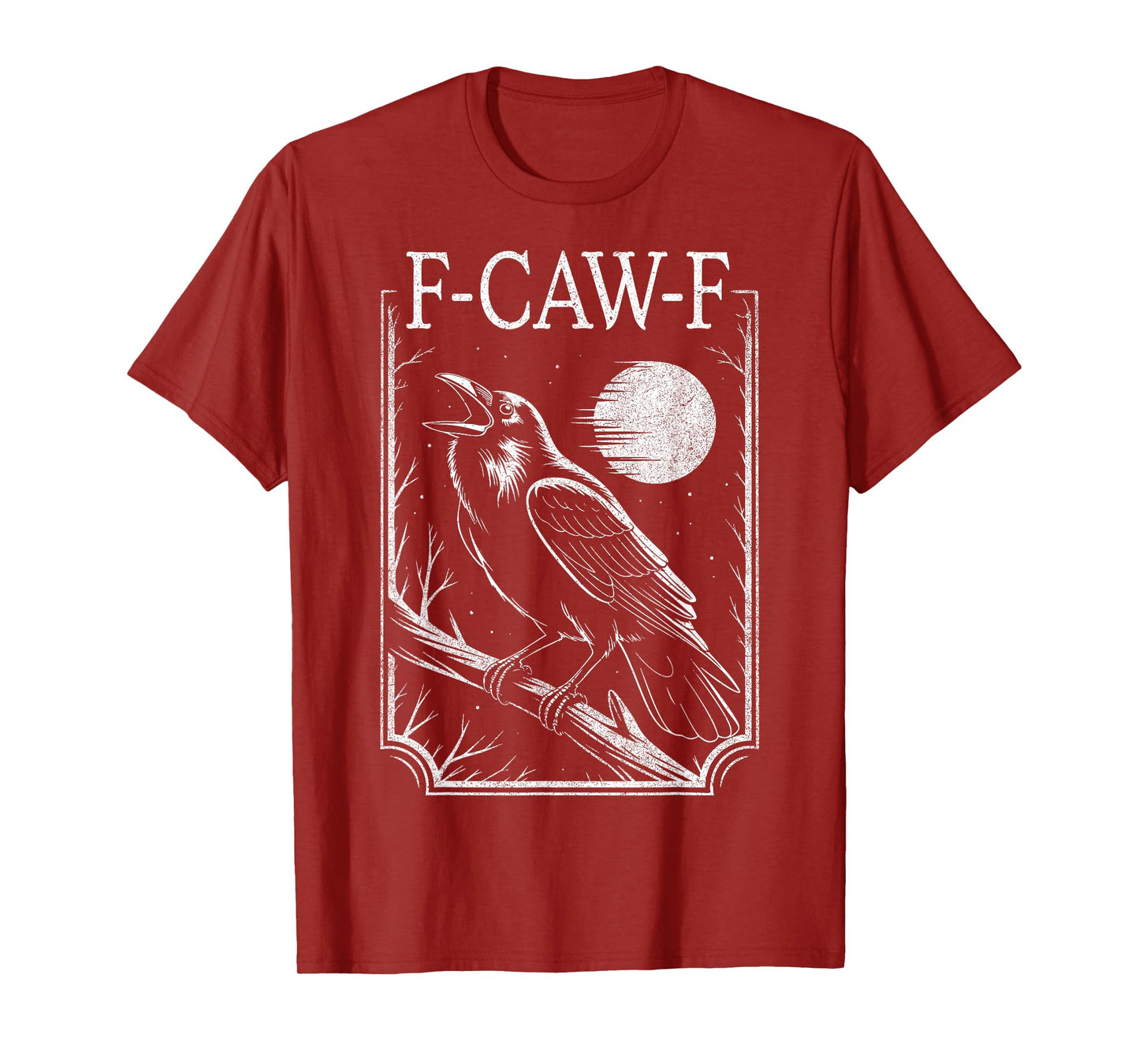 F-Caw-F Crow Minimal – Retro Gothic Black Bird Funny Raven T-Shirt