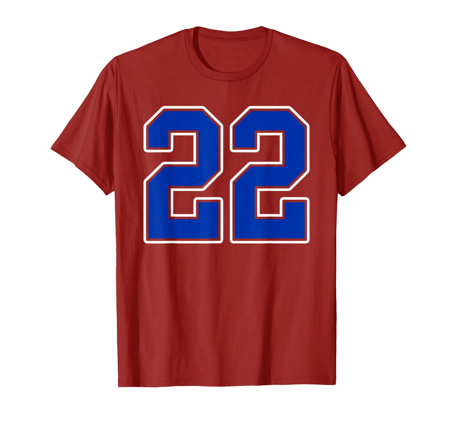 Royal Blue White Number 22 Jersey Player Uniform #22 T-Shirt