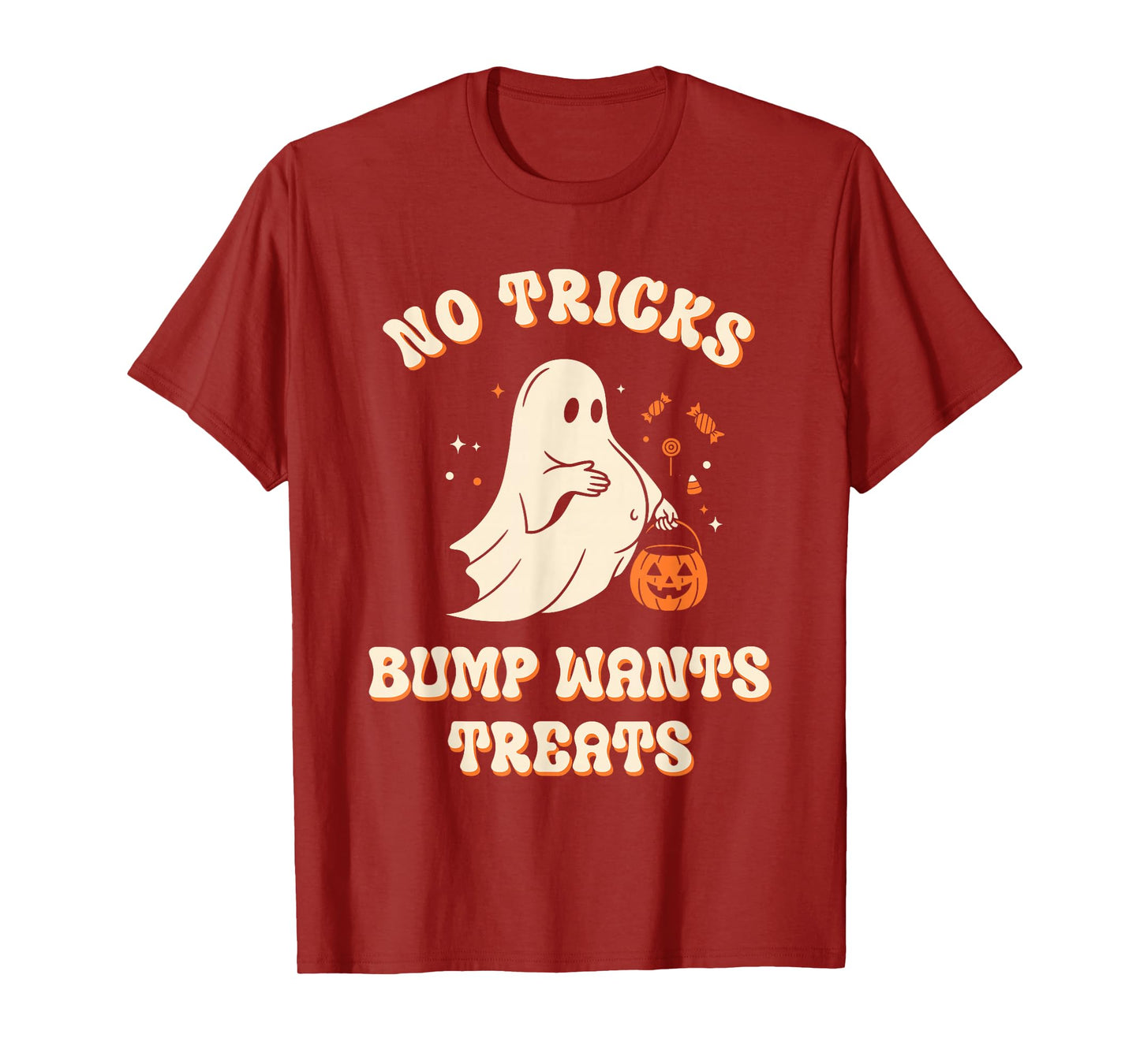 Pregnant Ghost Lazy Trick Or Treat Dress Funny Halloween T-Shirt