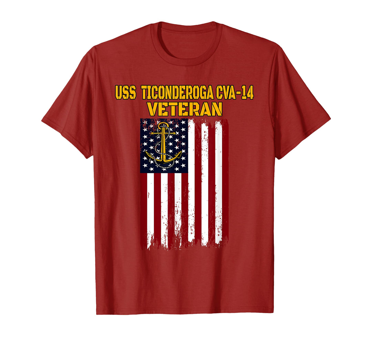 USS Ticonderoga CVA-14 Aircraft Carrier Veterans Day Fathers T-Shirt
