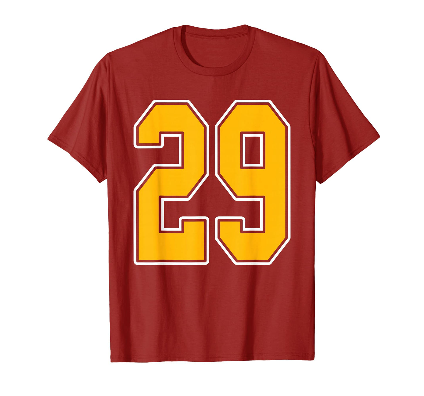 Gold and White Sports Number 29 Jersey Uniform Player T-Shirt