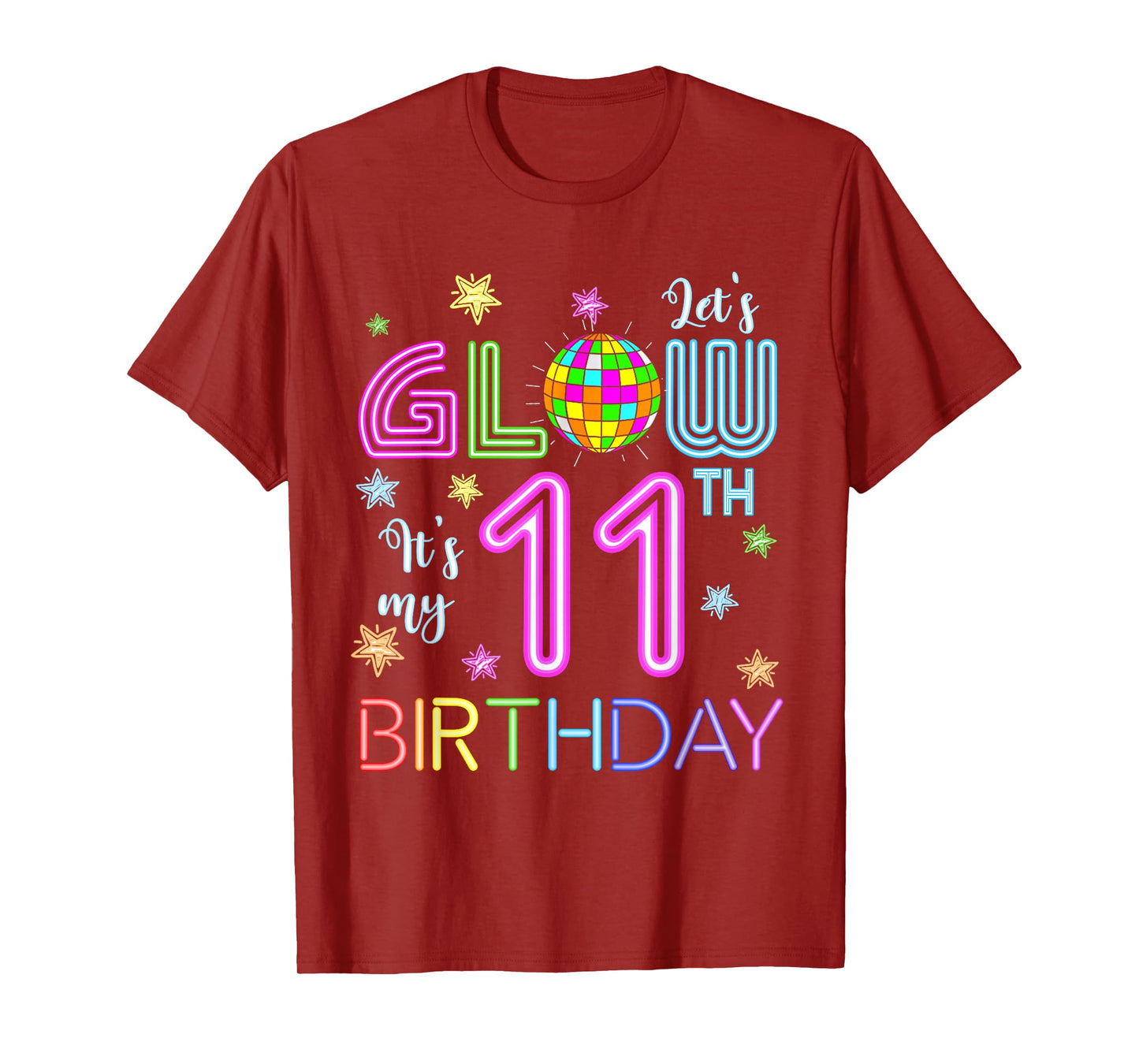 Lets Crazy It's My 11vth Birthday Glowing 80s 12 Year Old T-Shirt