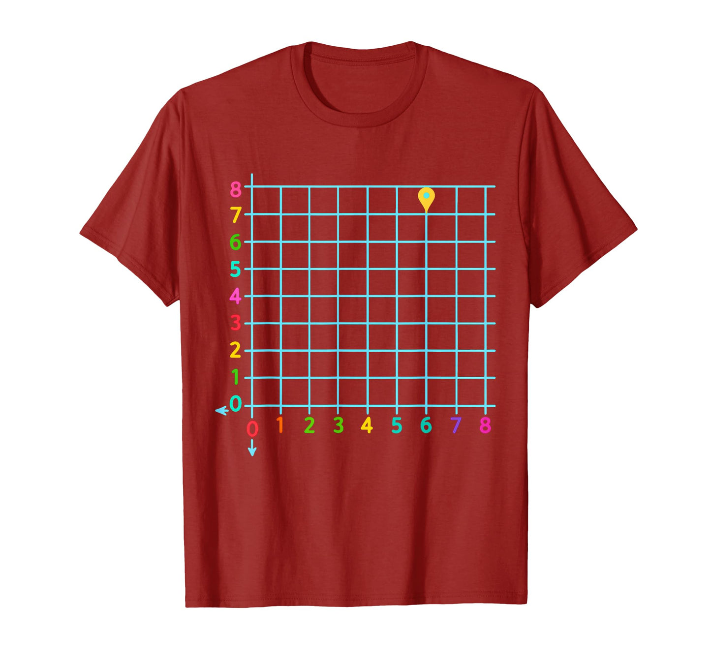 Coordinate (6,7) Funny Math Teacher 67 Math Lover Boys Kids T-Shirt