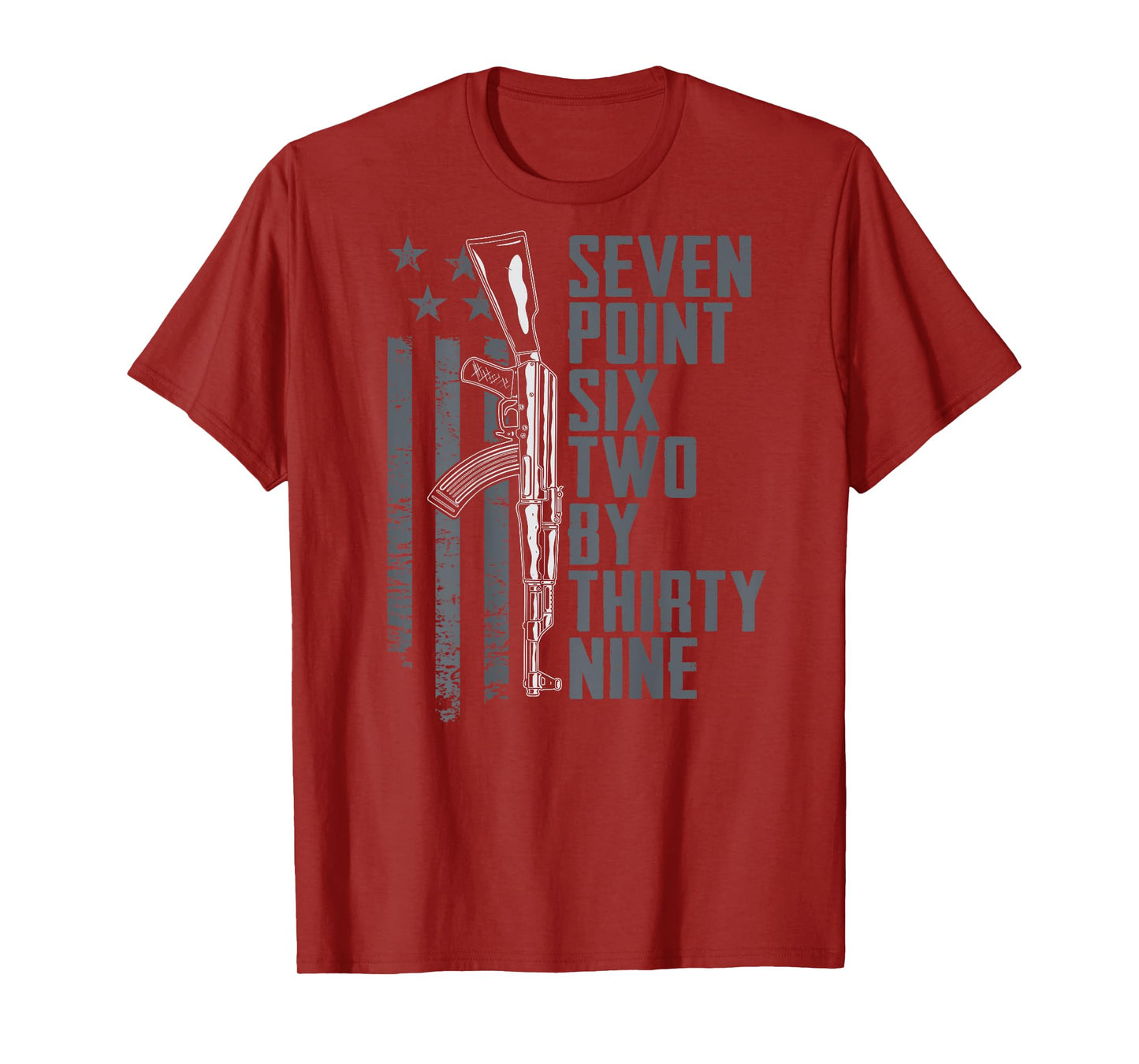7.62x39 Seven Six Two X 39 AK47 7.62 Rifle Owner (ON BACK) T-Shirt