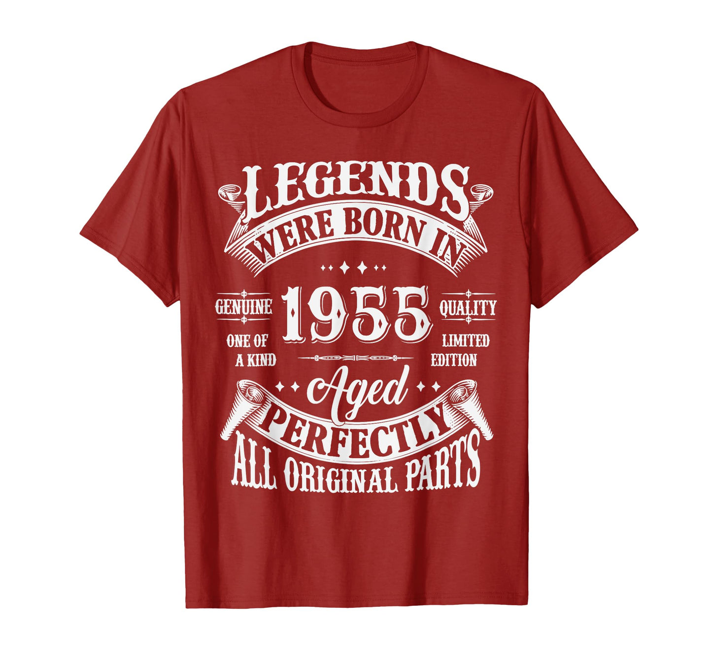 70th Birthday Tee 70 Years Old Vintage Legends Born In 1955 T-Shirt