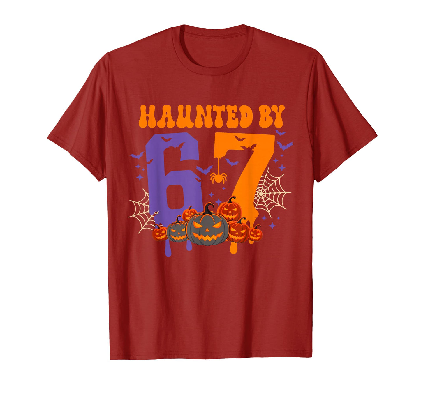 Haunted by 67 – Funny Six Seven Meme 6 7 Halloween Costume T-Shirt
