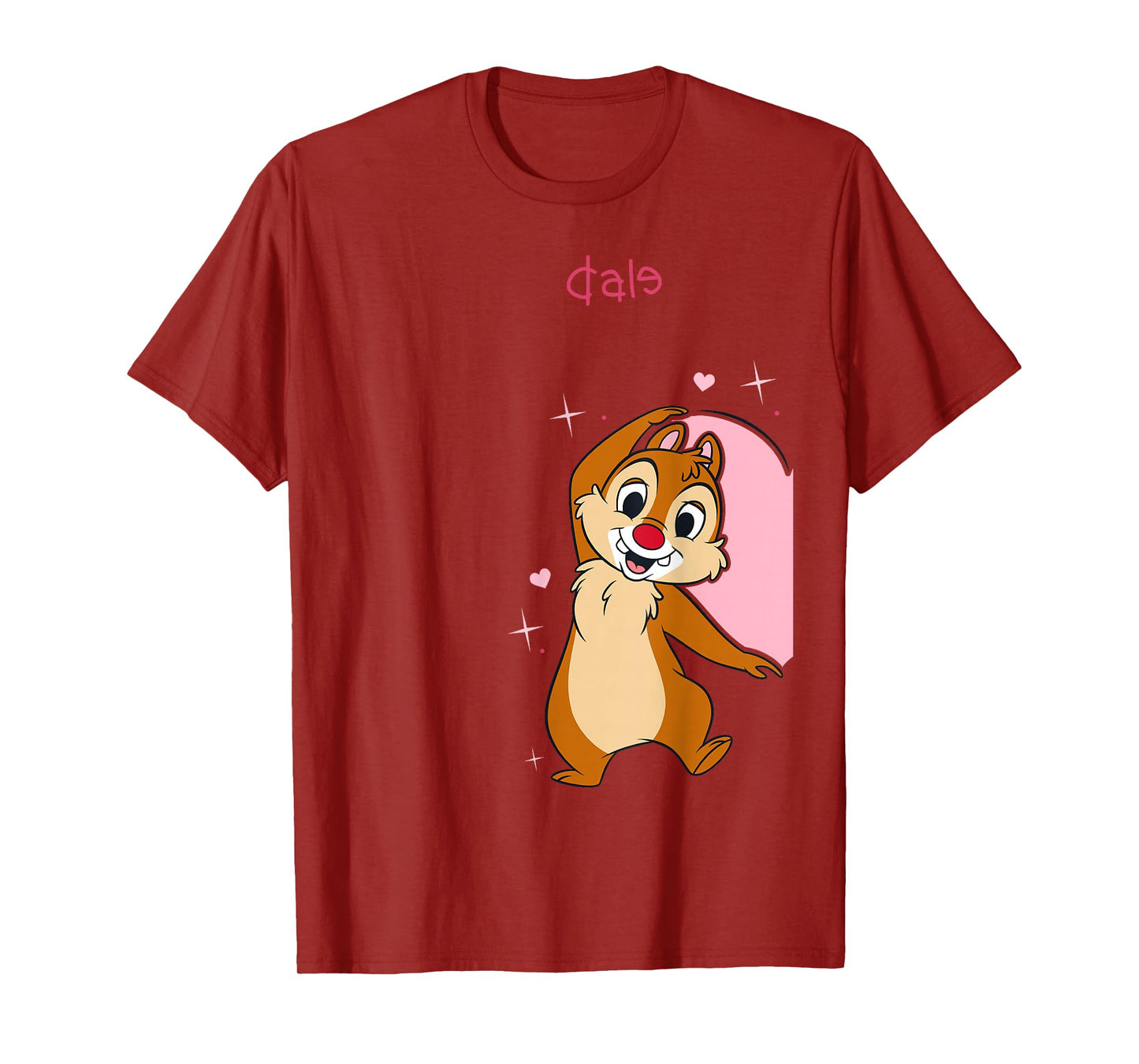Disney Chip 'n Dale Rescue Rangers Dale Half Big Pink Hearth T-Shirt