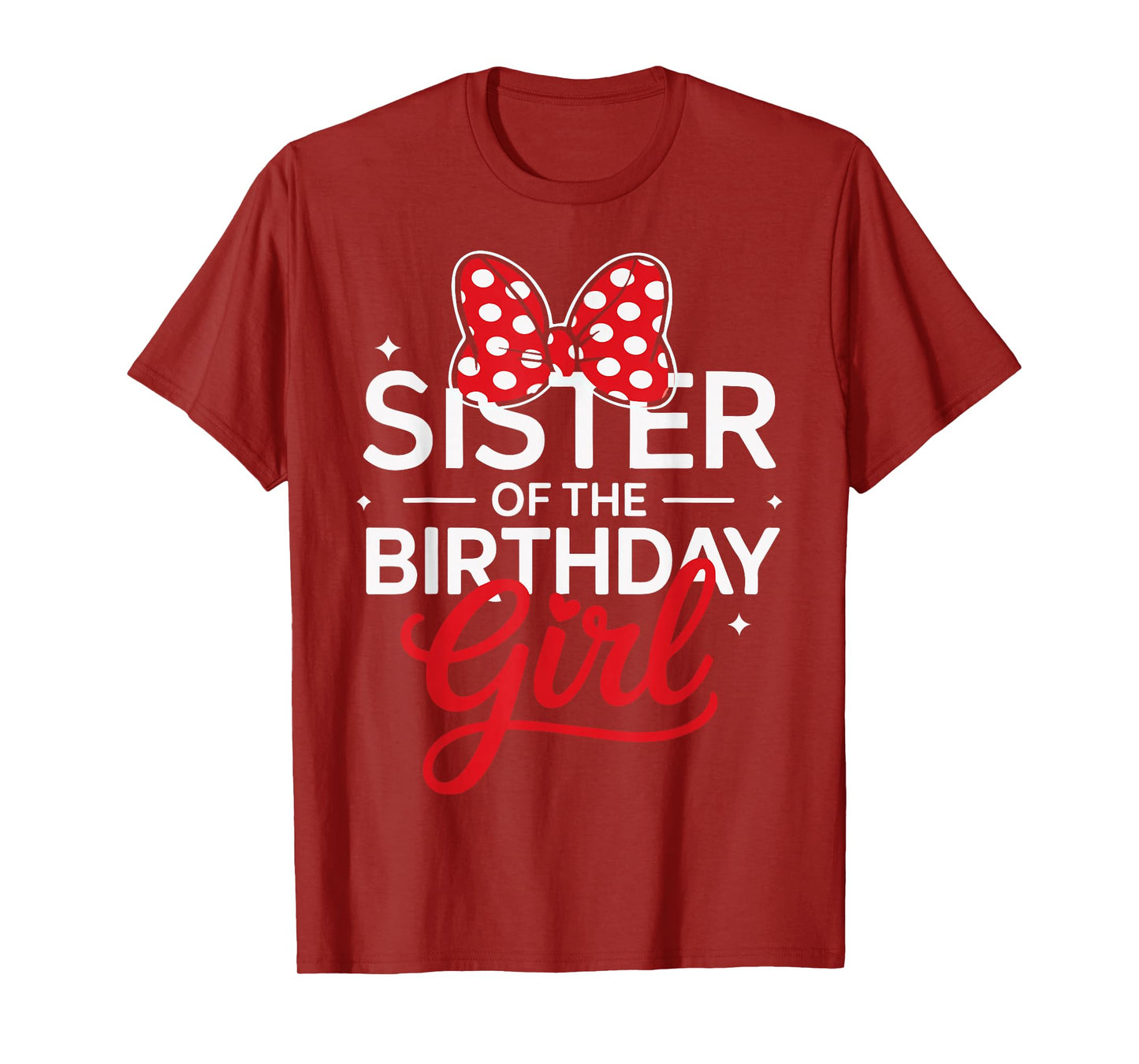 Sister Of The Birthday Girl Cute Pink Family Matching Bow T-Shirt