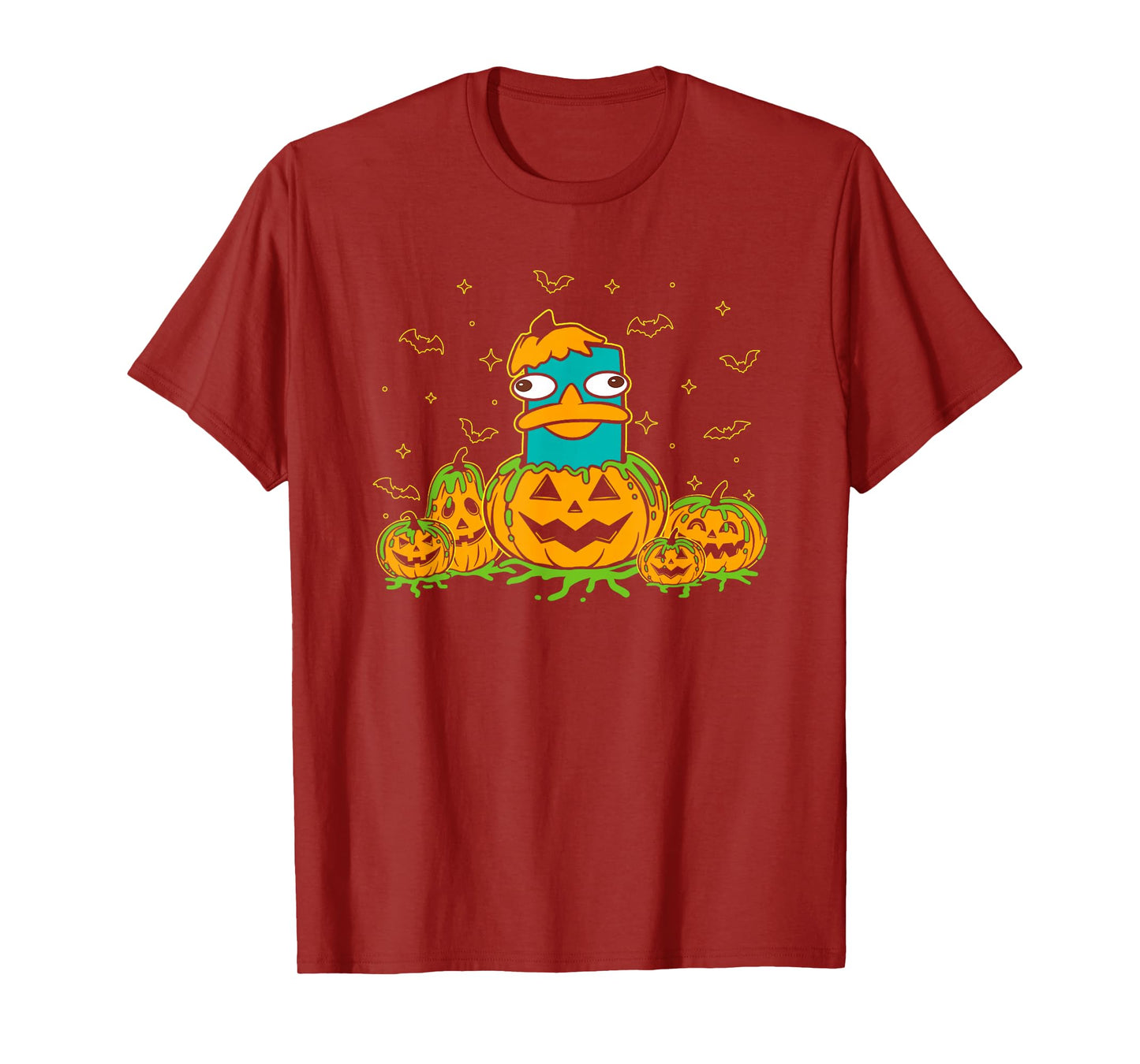 Disney Phineas And Ferb Halloween Pumpkin Perry The Platypus T-Shirt