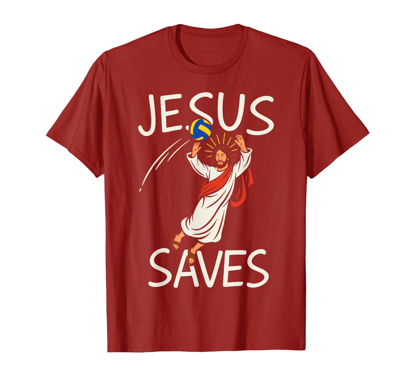 Funny Jesus Saves Volleyball Christian Joke Tee Player Coach T-Shirt