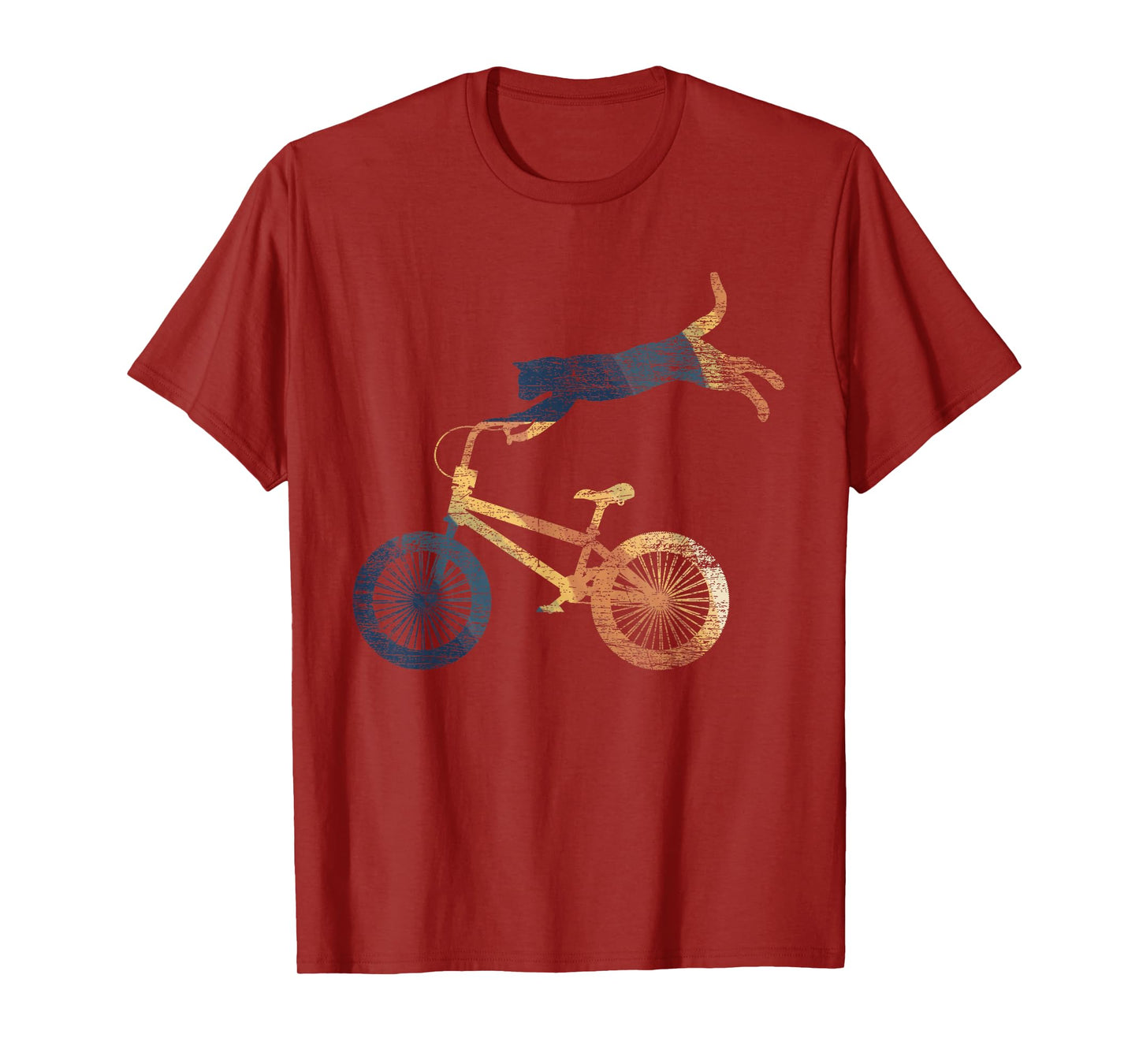 Retro Cat Funny Animal Lover Gift Cyclist BMX Pet Bicycle Men Women Kids T-Shirt