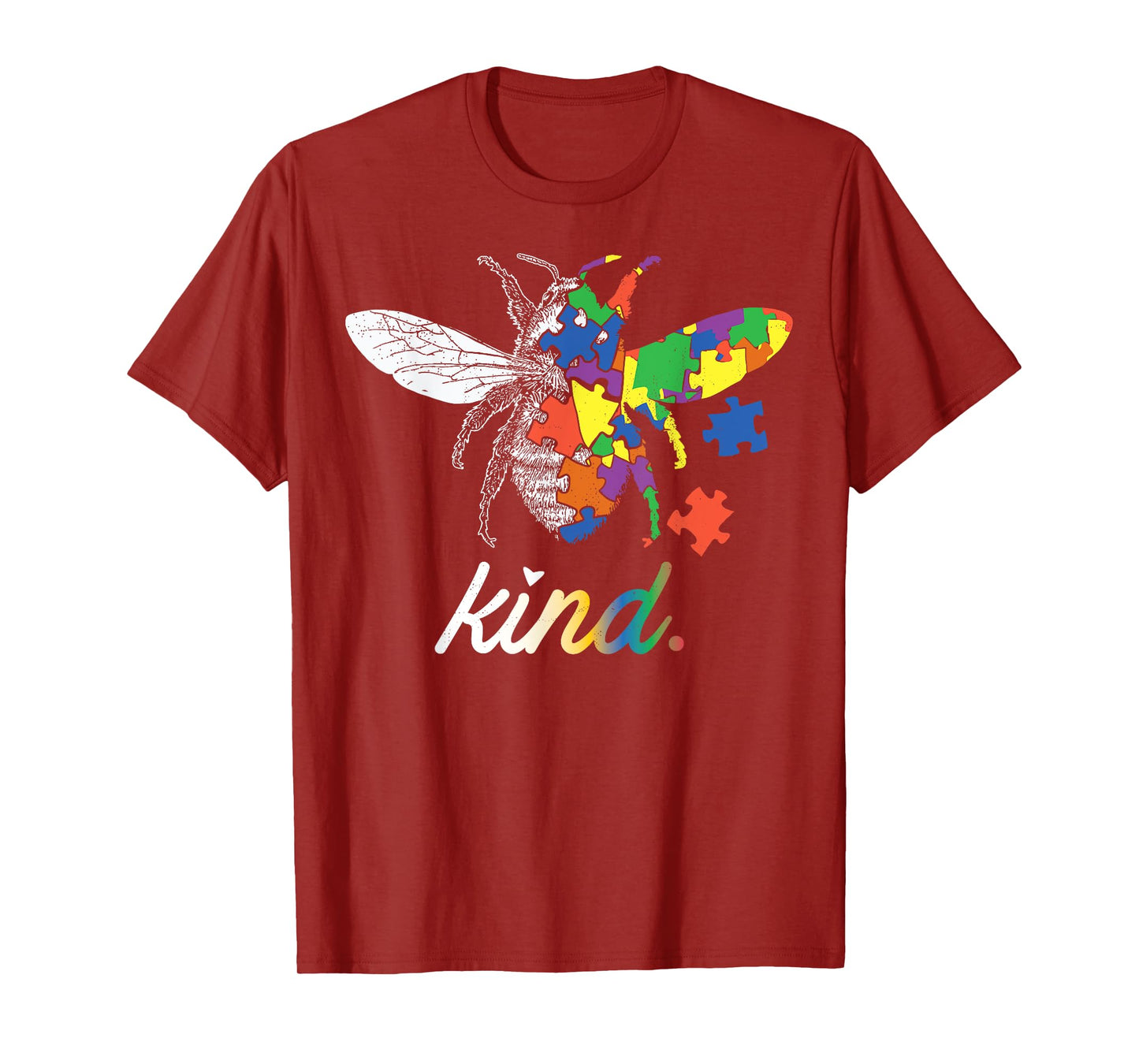 Bee Kind Beautiful Autism Awareness Gift Tee Shirt Puzzle T-Shirt