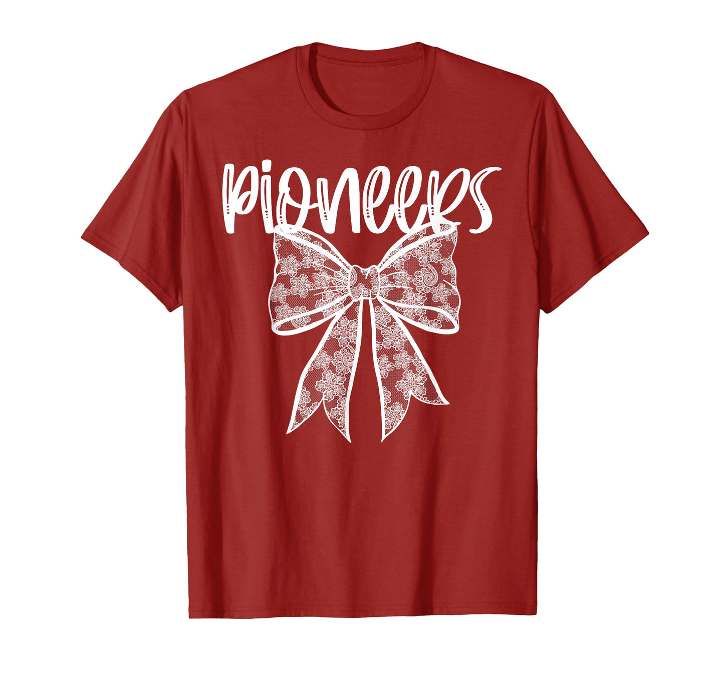 Pioneers Coquette Aesthetic Girly Team Mascot Lace Bow T-Shirt