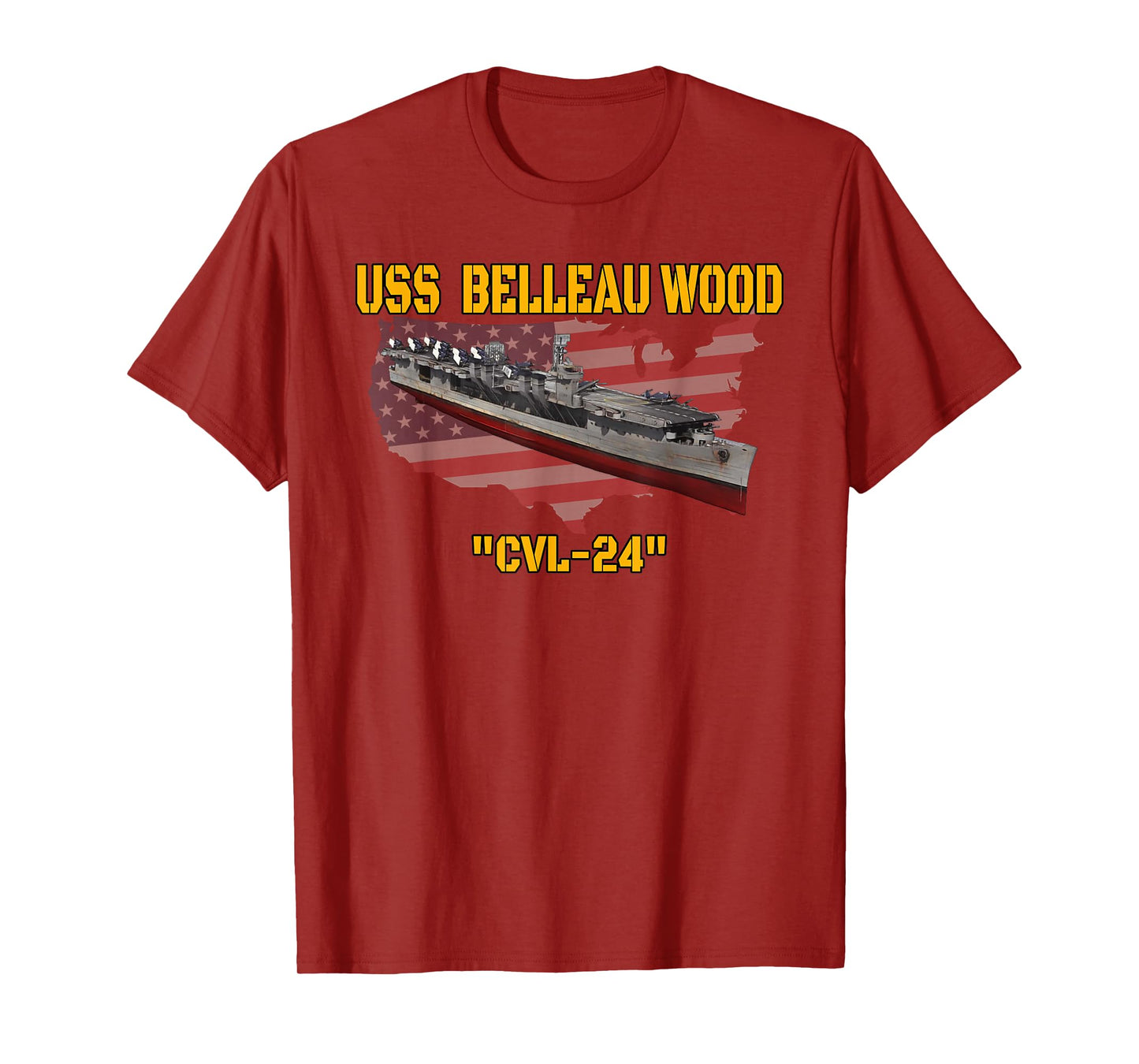 Aircraft Carrier USS Belleau Wood CVL-24 Veterans Day Father T-Shirt