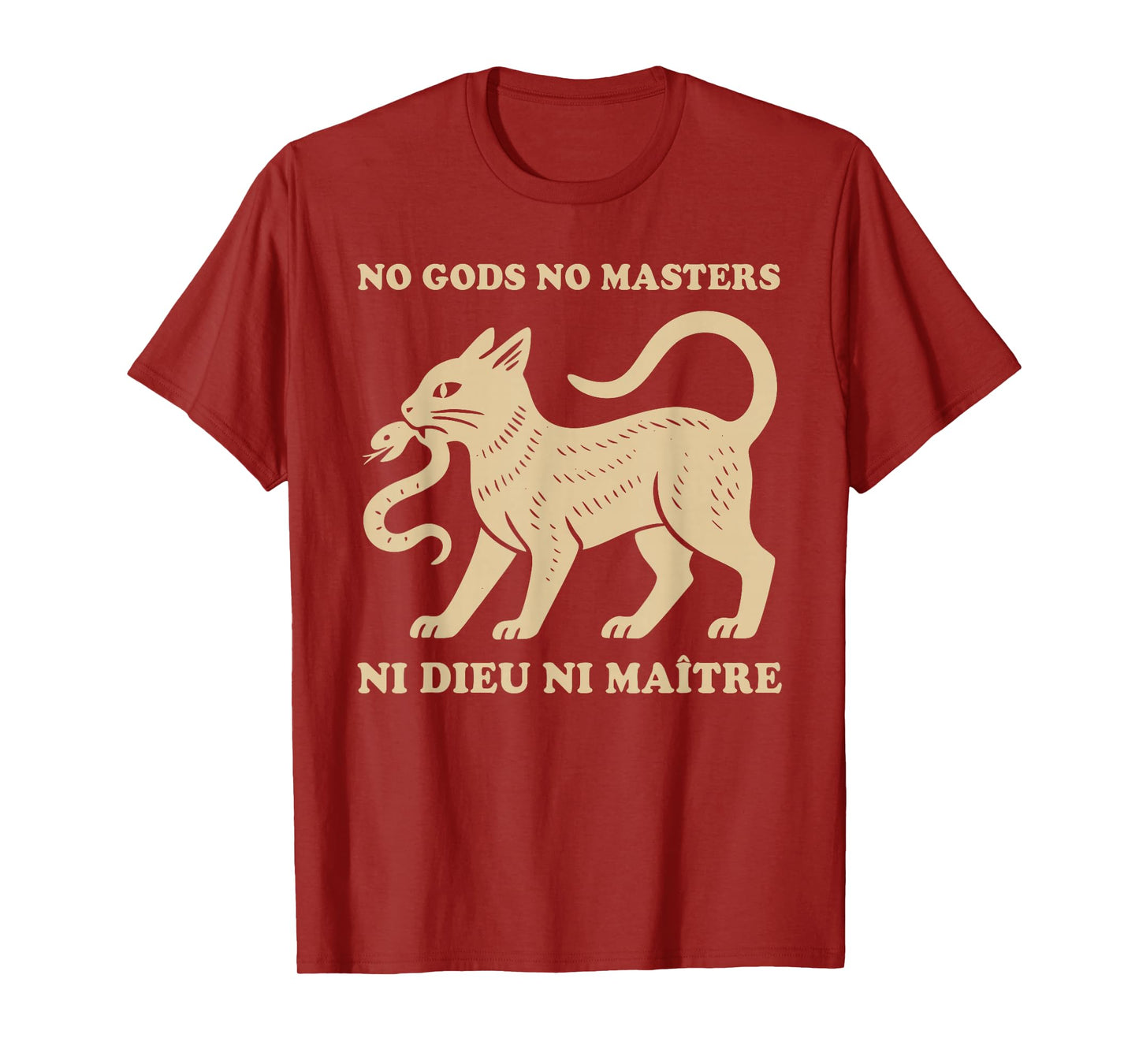 No Kings Ni Dieu Ni Maitre Cat Protest Resist Anti-Fascism T-Shirt