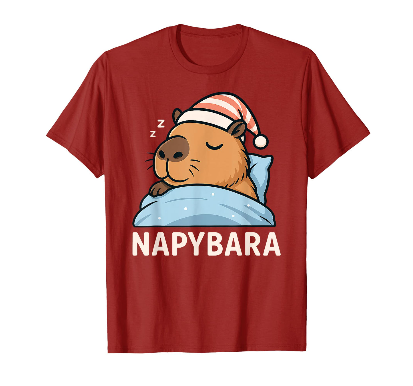 Sleeping Capybara Napybara Sleepshirt Pajamas Boys Girls Kid T-Shirt