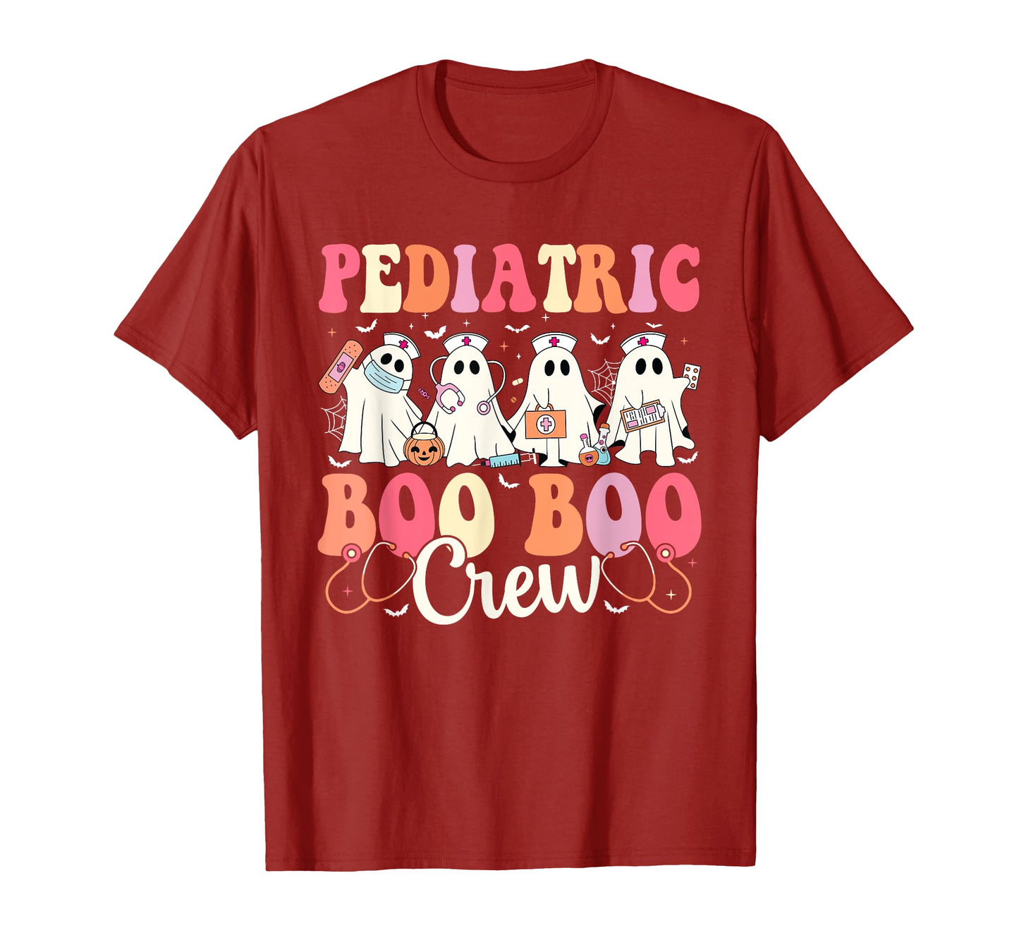 Pediatric Nurse Boo Boo Crew Ghost Nurse Halloween Costume T-Shirt