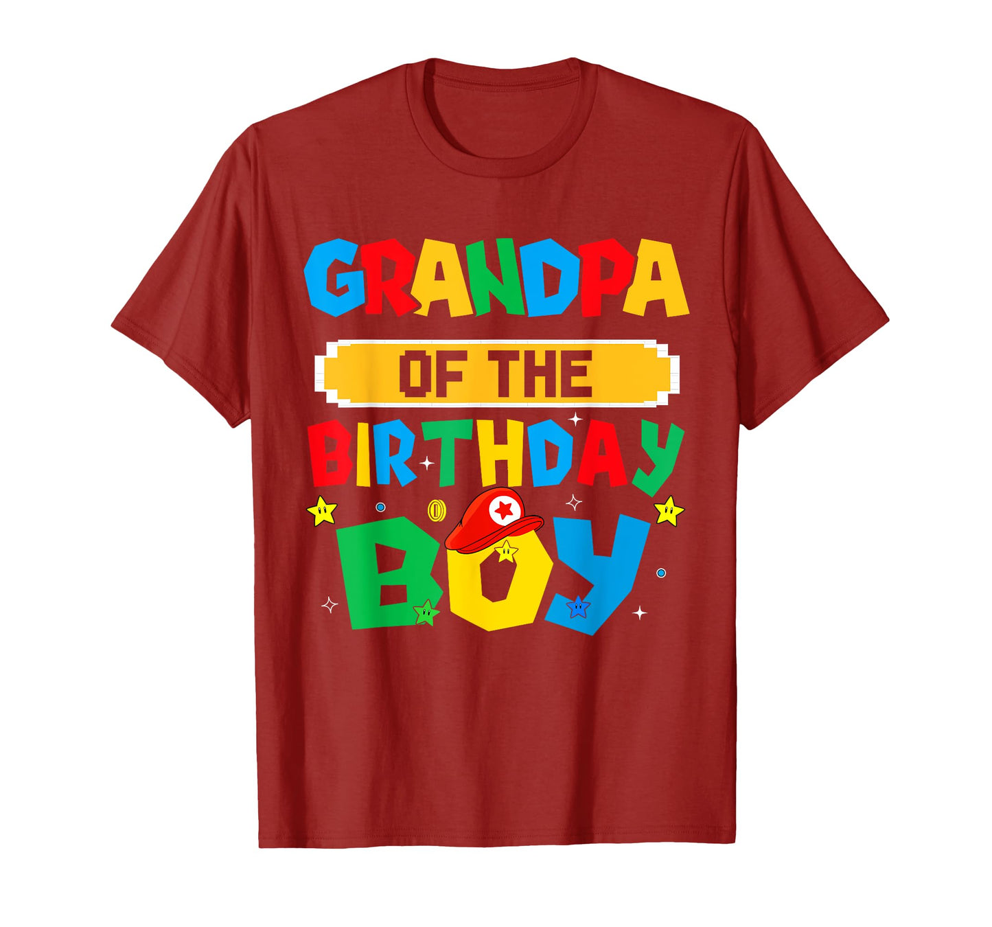 Grandpa Of The Birthday Boy Game Video Gaming Match Family T-Shirt