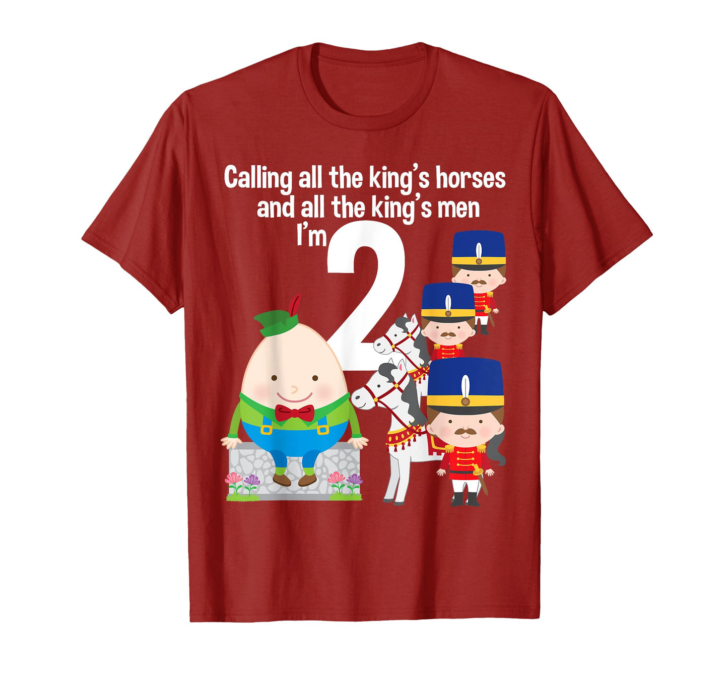 Toddler Kids Humpty Dumpty 2nd Birthday Party Nursery Song T-Shirt