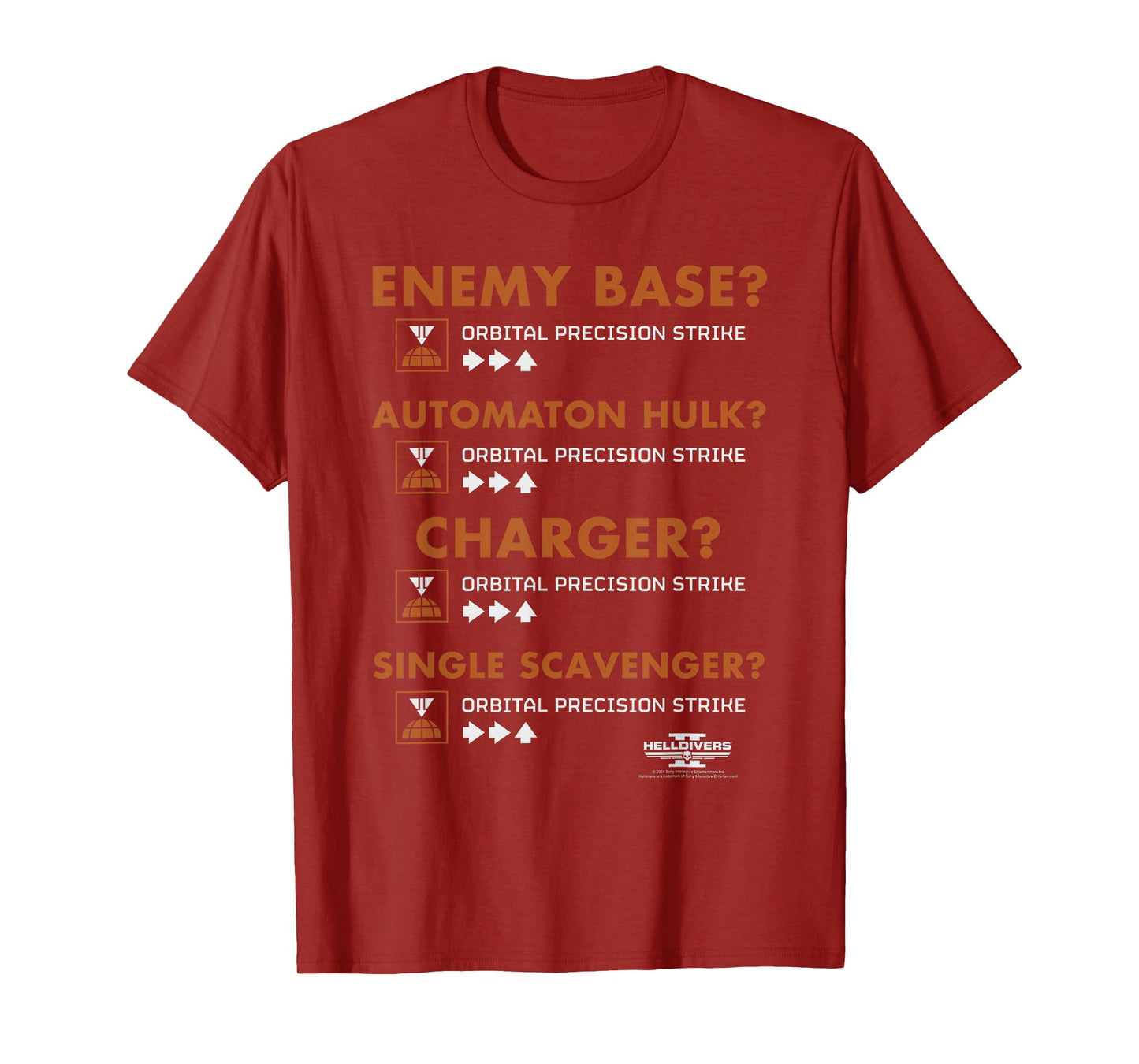 Helldivers 2 Sony Playstation Game Orbital Precision Strike T-Shirt