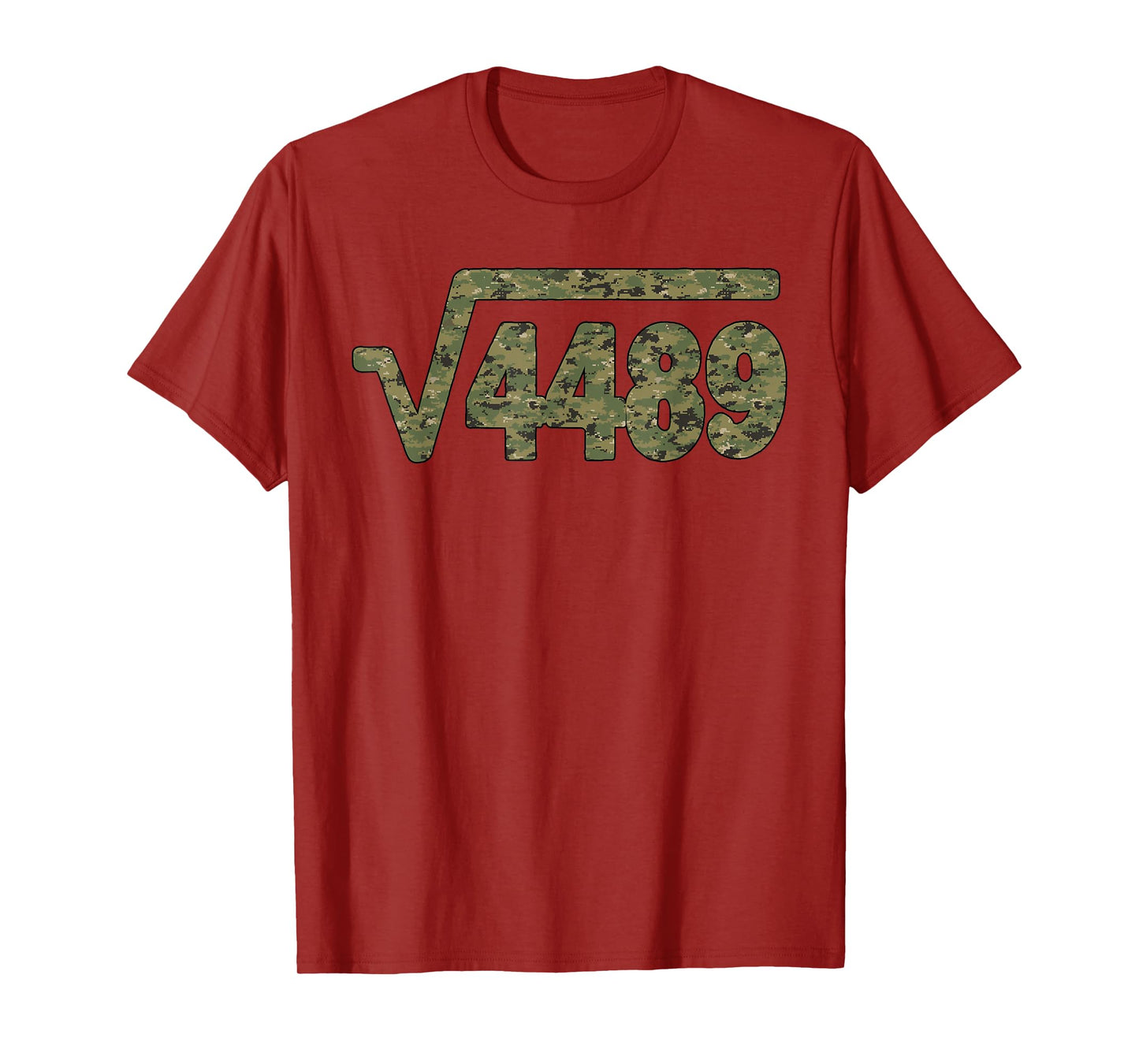 6 7 Army Pattern Meme Square Root 4489 Slang Math Teacher T-Shirt