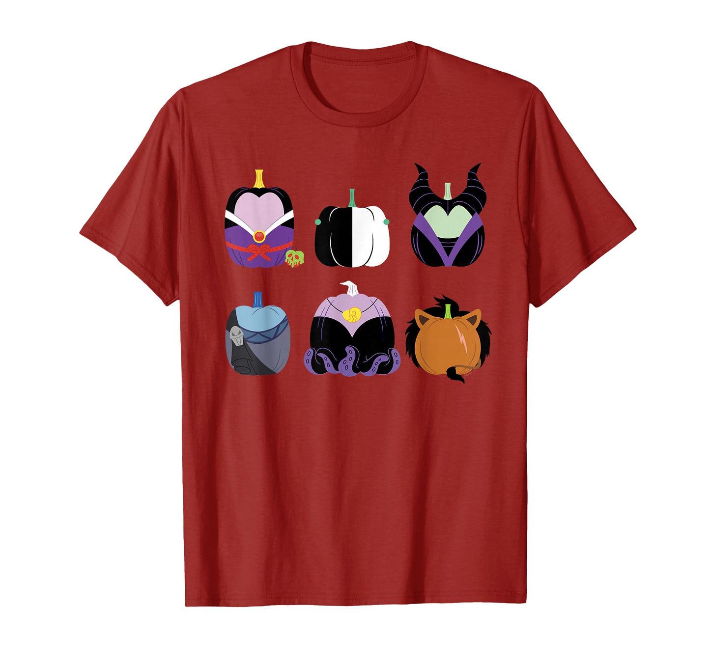 Disney Villains Halloween Pumpkin Characters Grid T-Shirt