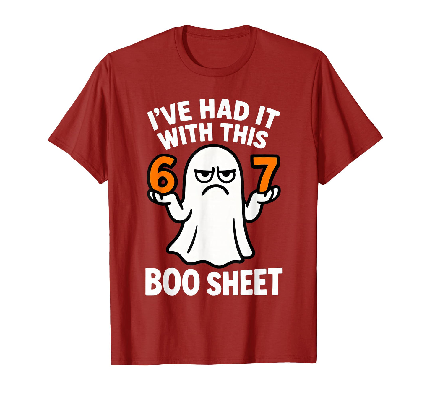 67 Meme Halloween Costume 6 7 Funny Boo Sheet Six Seven 6-7 T-Shirt