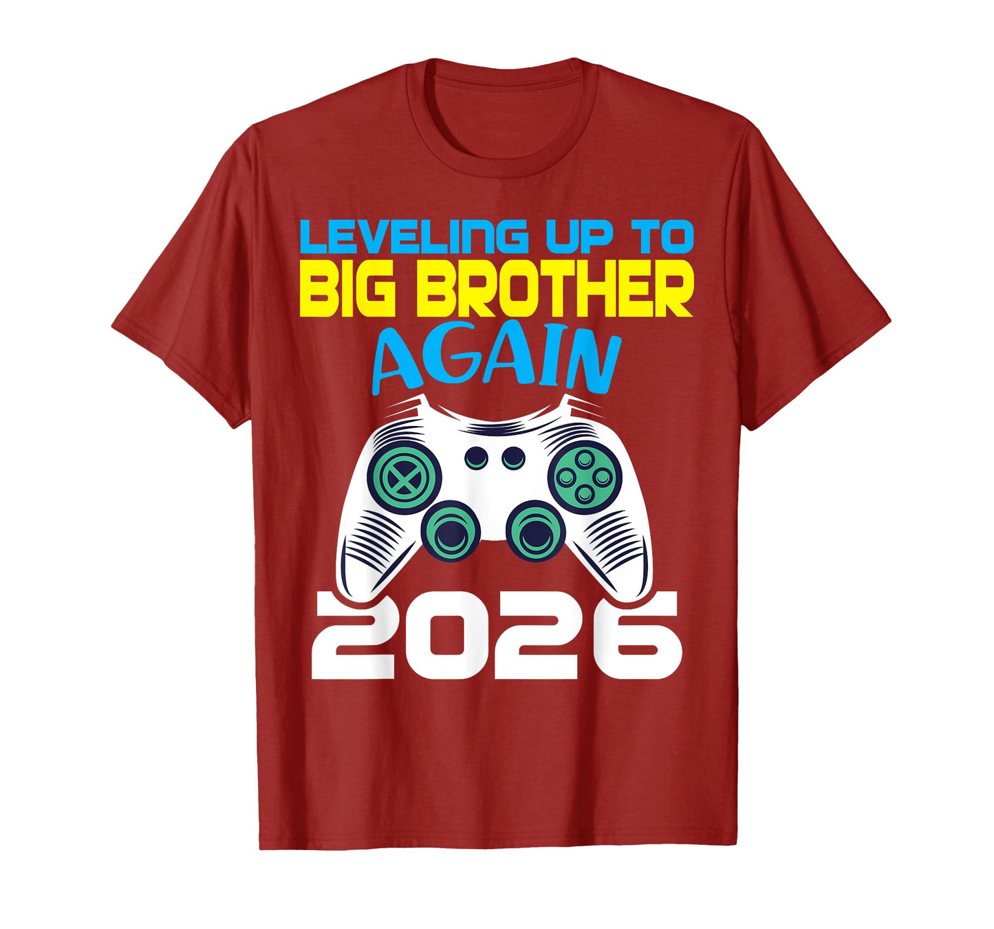 Leveling Up to Big Brother Again 2026 Gamer Reveal Sibling T-Shirt