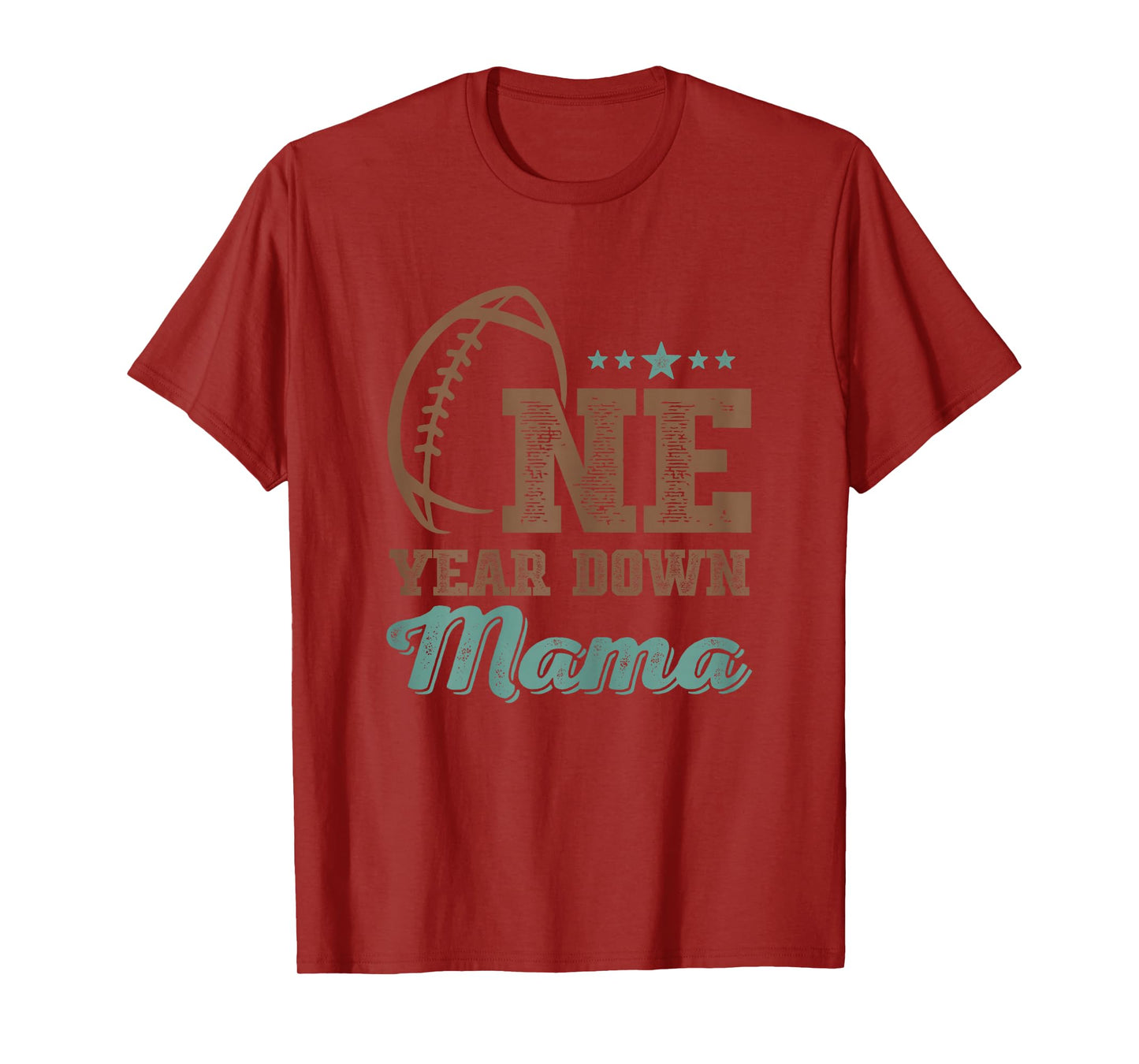 Mama Of The Birthday Boy 1st Year Down Birthday Football T-Shirt