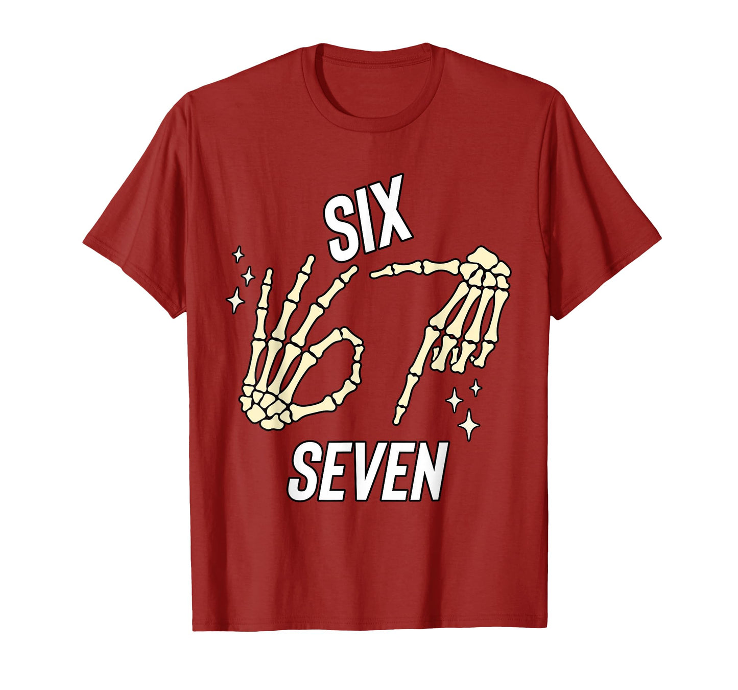 Funny Six Seven gen Alpha Slang Meme 6 7 Skeleton Costume T-Shirt