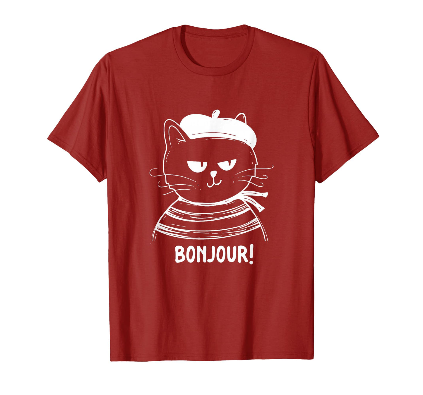 Bonjour - French Cat France Lover Francophile T-Shirt