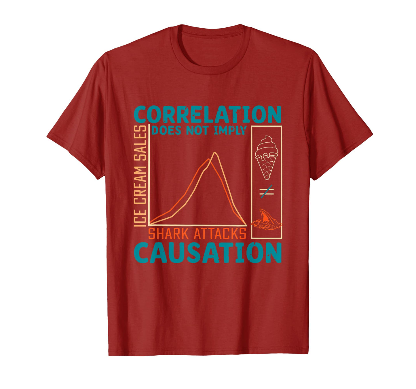 Correlation does not imply causation shark attacks ice cream T-Shirt