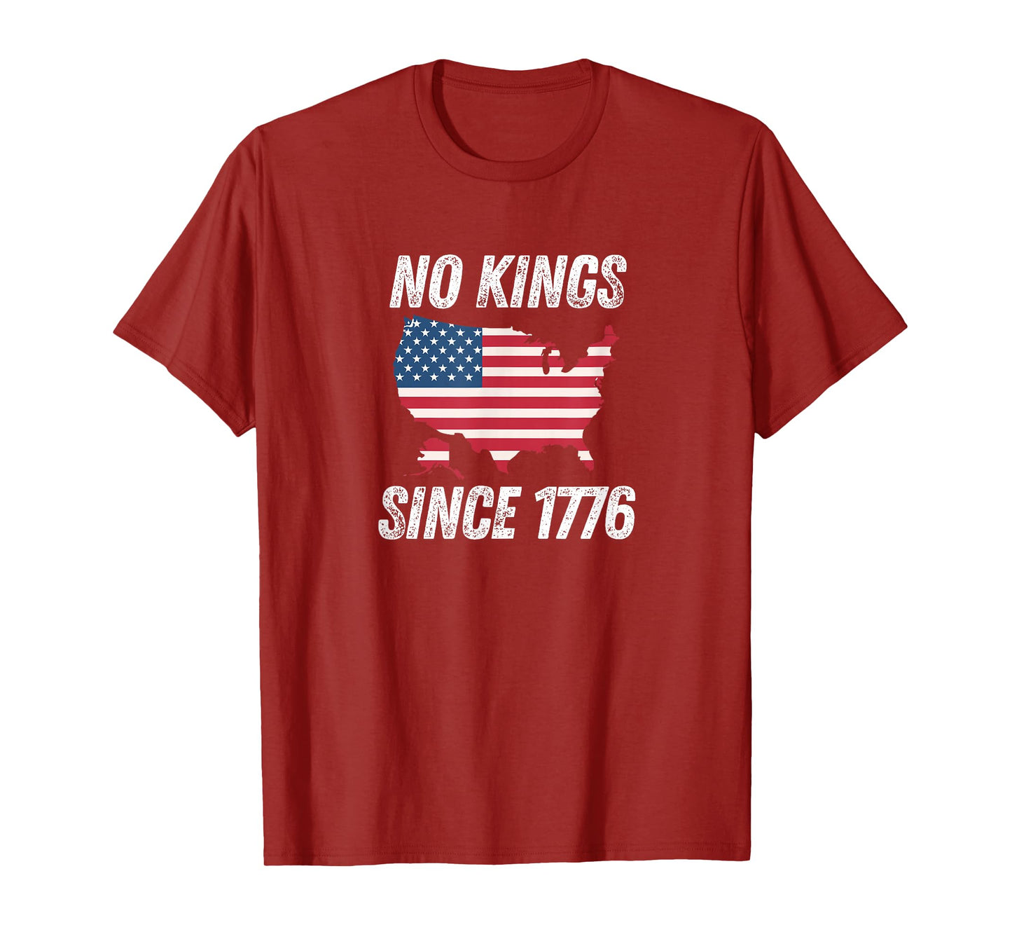 No Kings in America Since 1776 USA Flag Mens Womens T-Shirt
