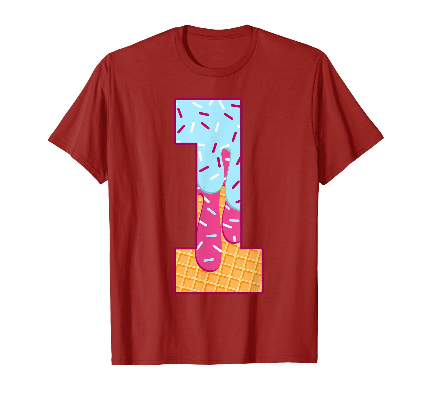 Number 1 Ice Cream Drip Matching Numbers Costume Meme T-Shirt