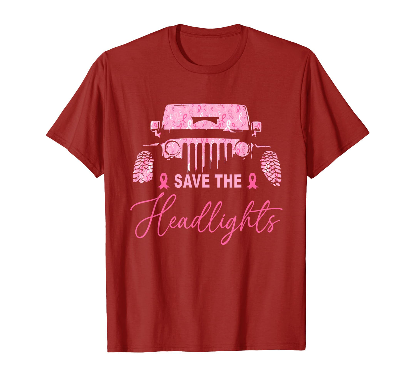 Save The Headlights Breast Cancer Fighters Pink Ribbon T-Shirt