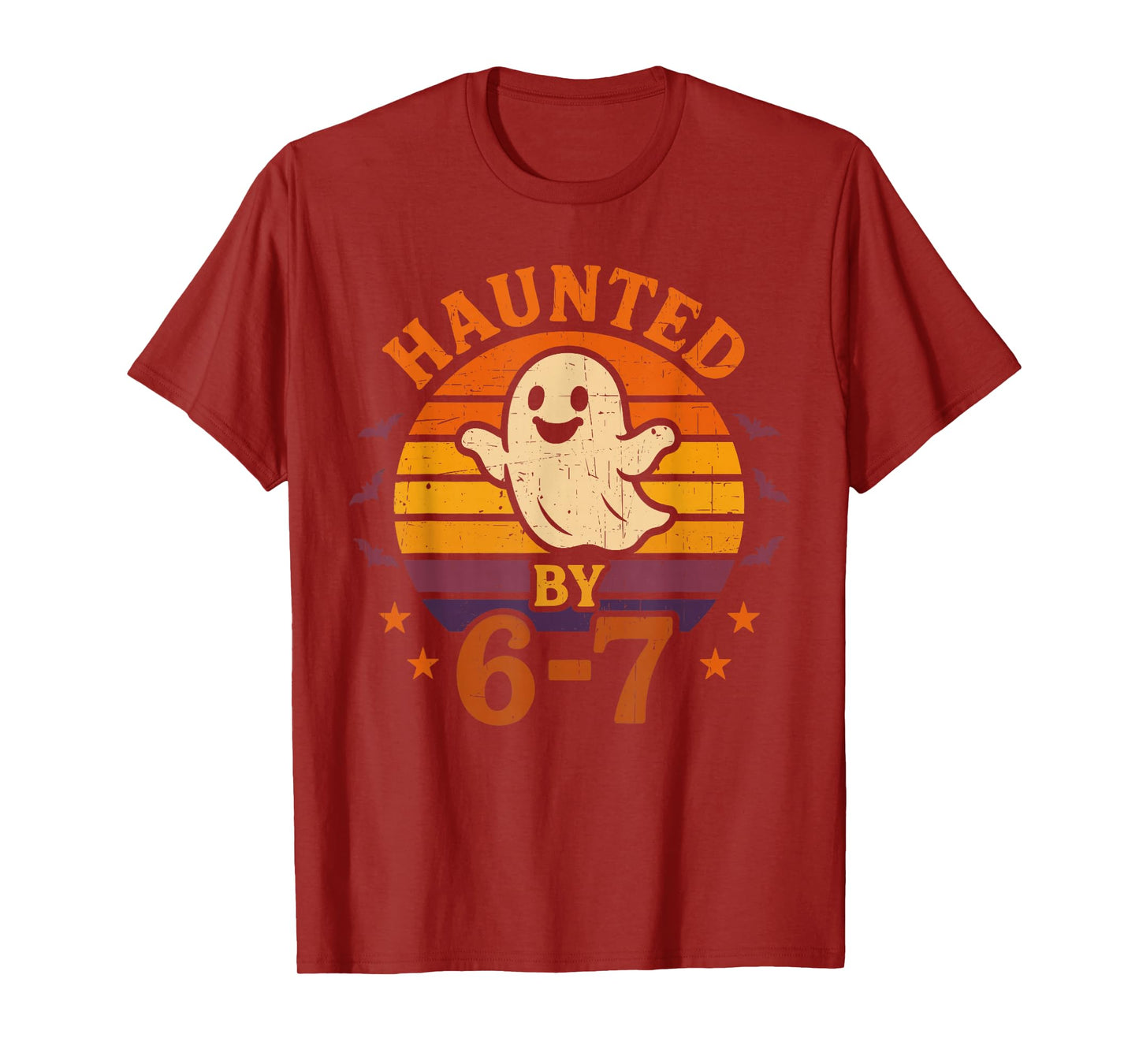 Haunted by 6-7 Halloween Costumes Ghost Bats Men Women T-Shirt