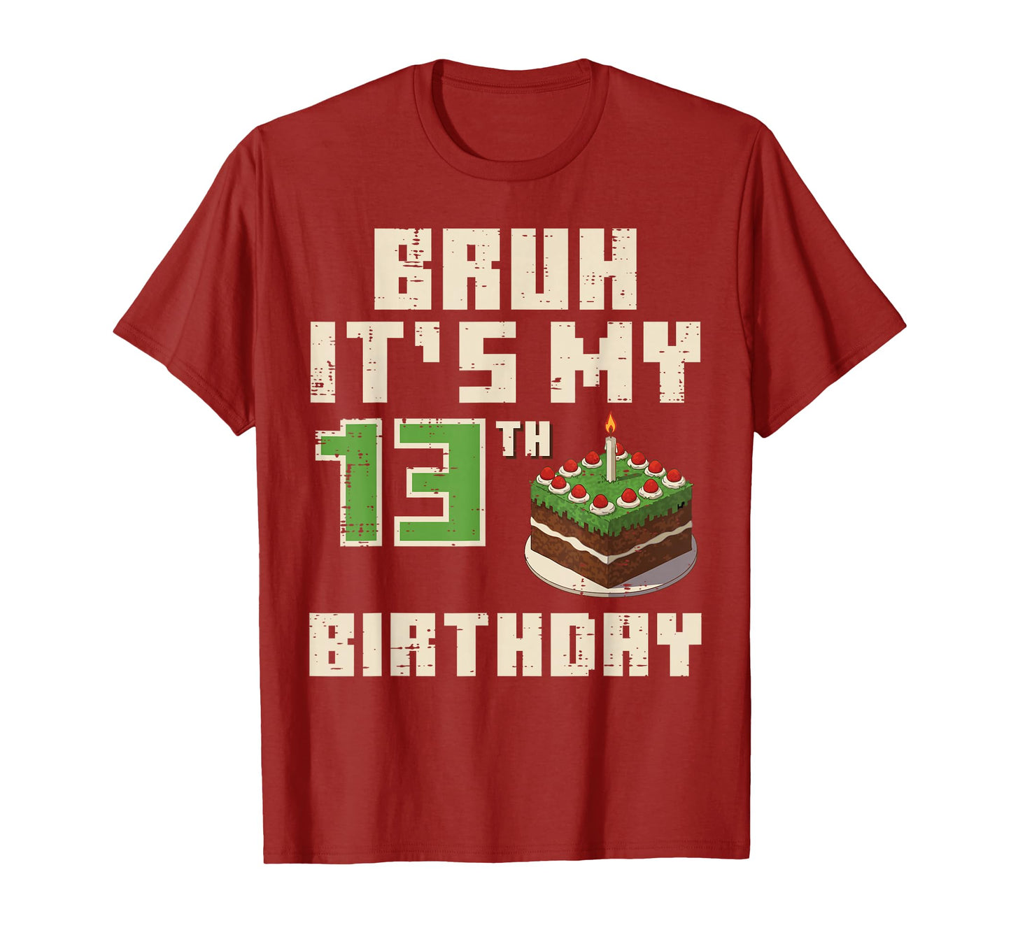 13th Birthday Pixel Gamer 13 Year Gaming Bday Boys Teen Kids T-Shirt
