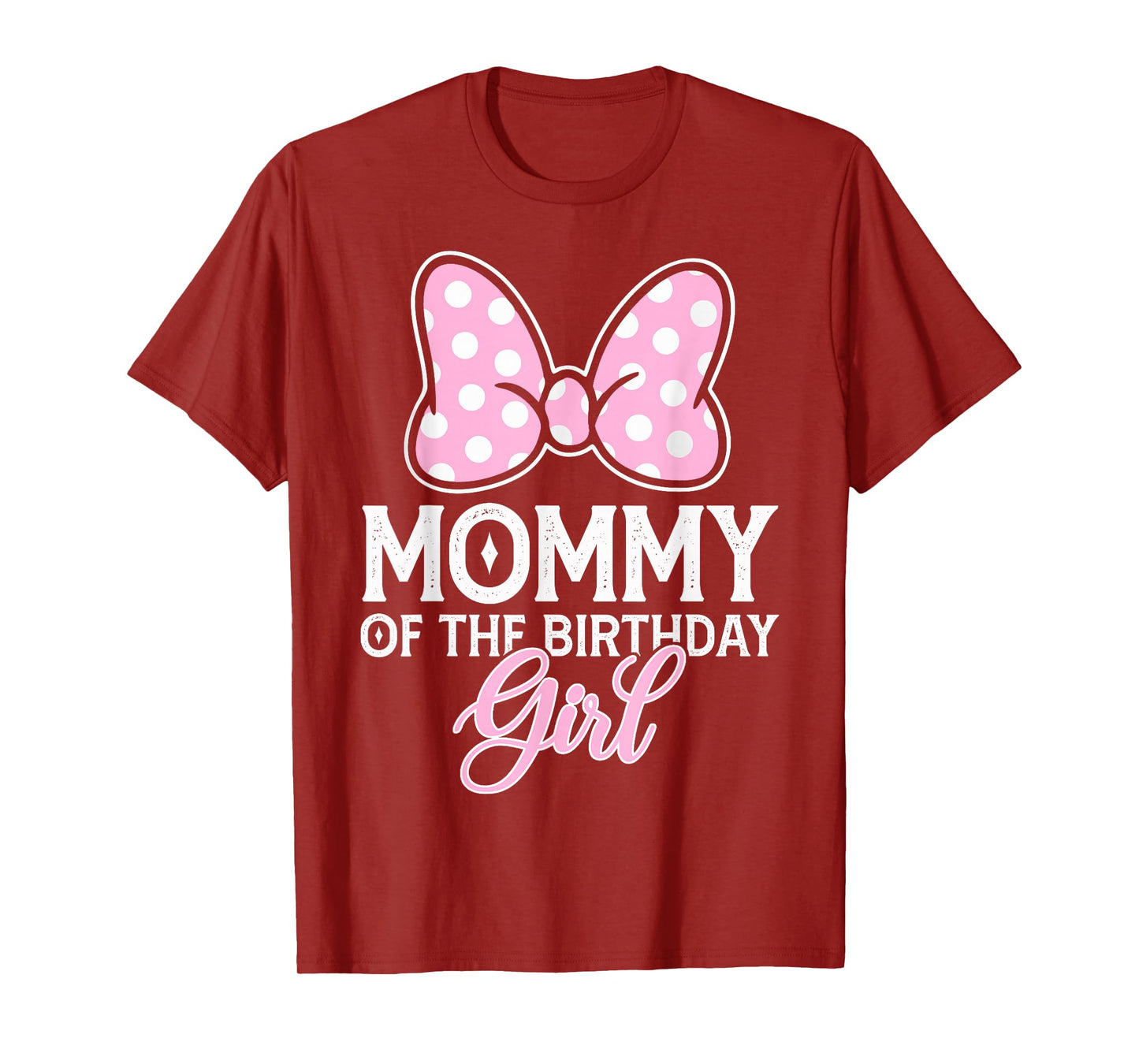 Mommy Of The Birthday Girl Cute Pink Bow Family Matching T-Shirt