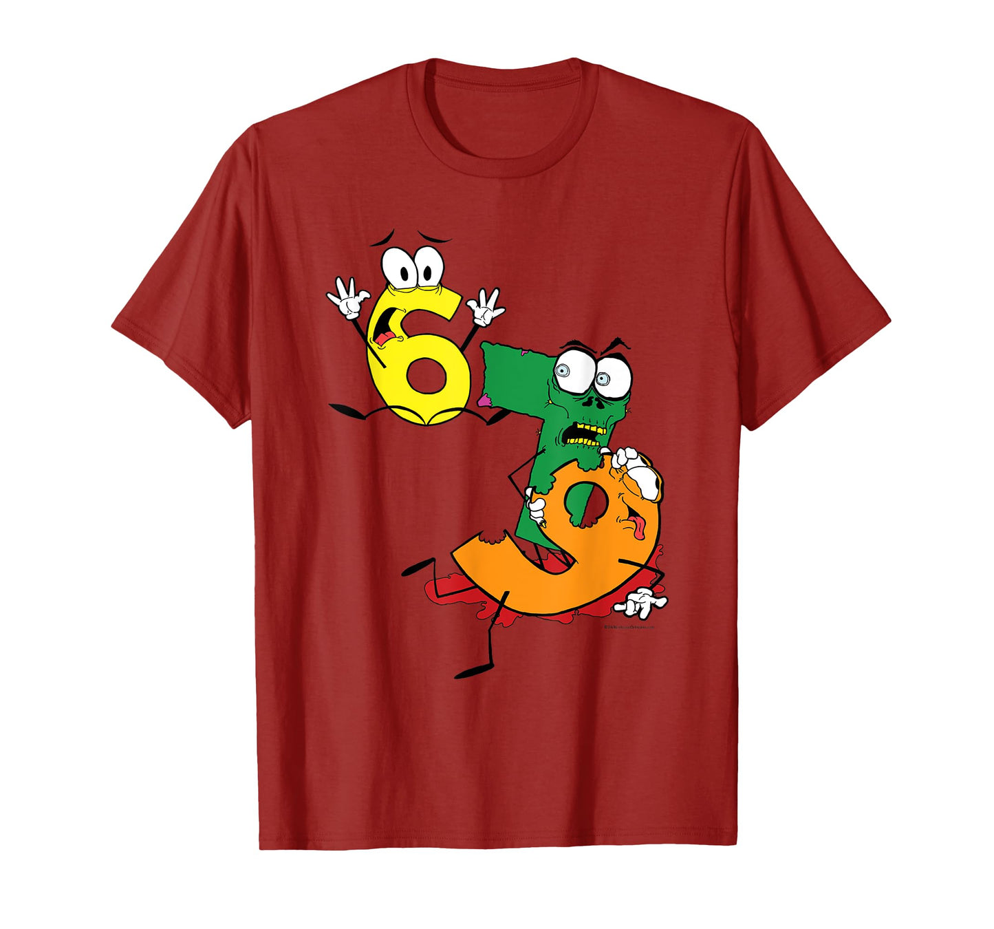 Why was 6 Afraid of 7 Seven Ate Nine Cute Zombie Pun T-Shirt T-Shirt