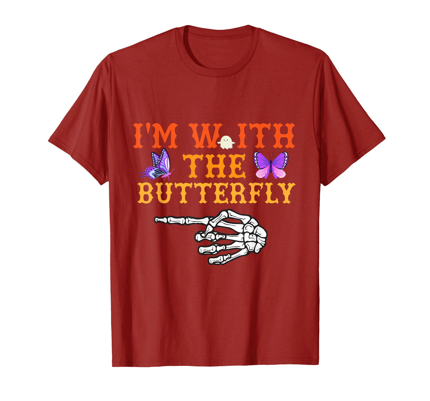 I'm With Butterfly Halloween Costume Couples Matching T-Shirt