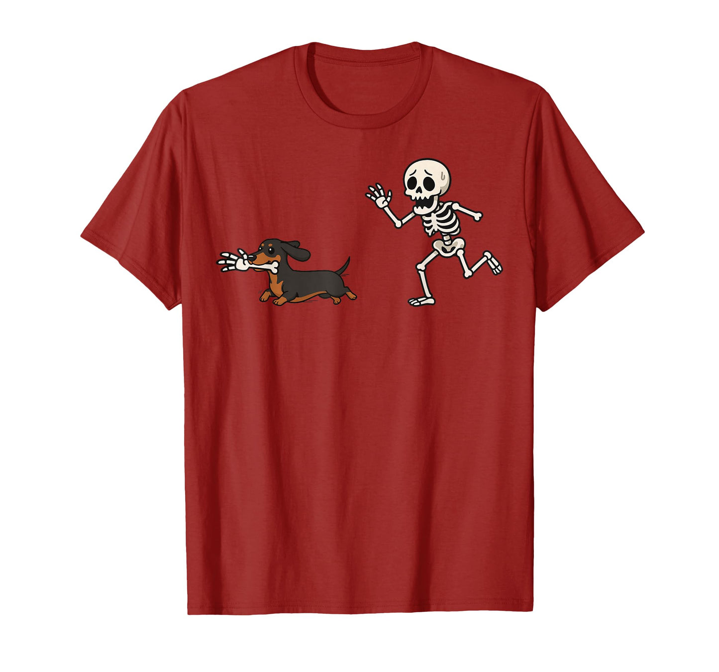 Dachshund Skeleton Hand Halloween T-Shirt