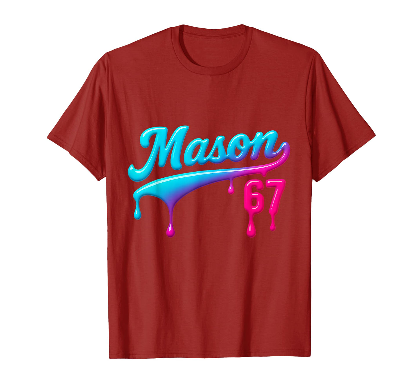 6 7 Mason Drip Baseball T-Shirt