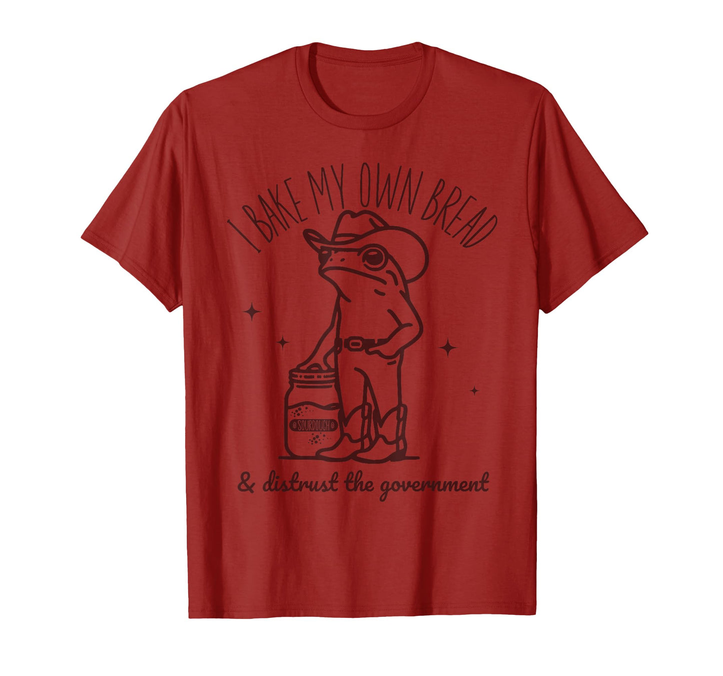 Funny Cowboy Frog Sourdough Starter Bread Maker Baking Women T-Shirt