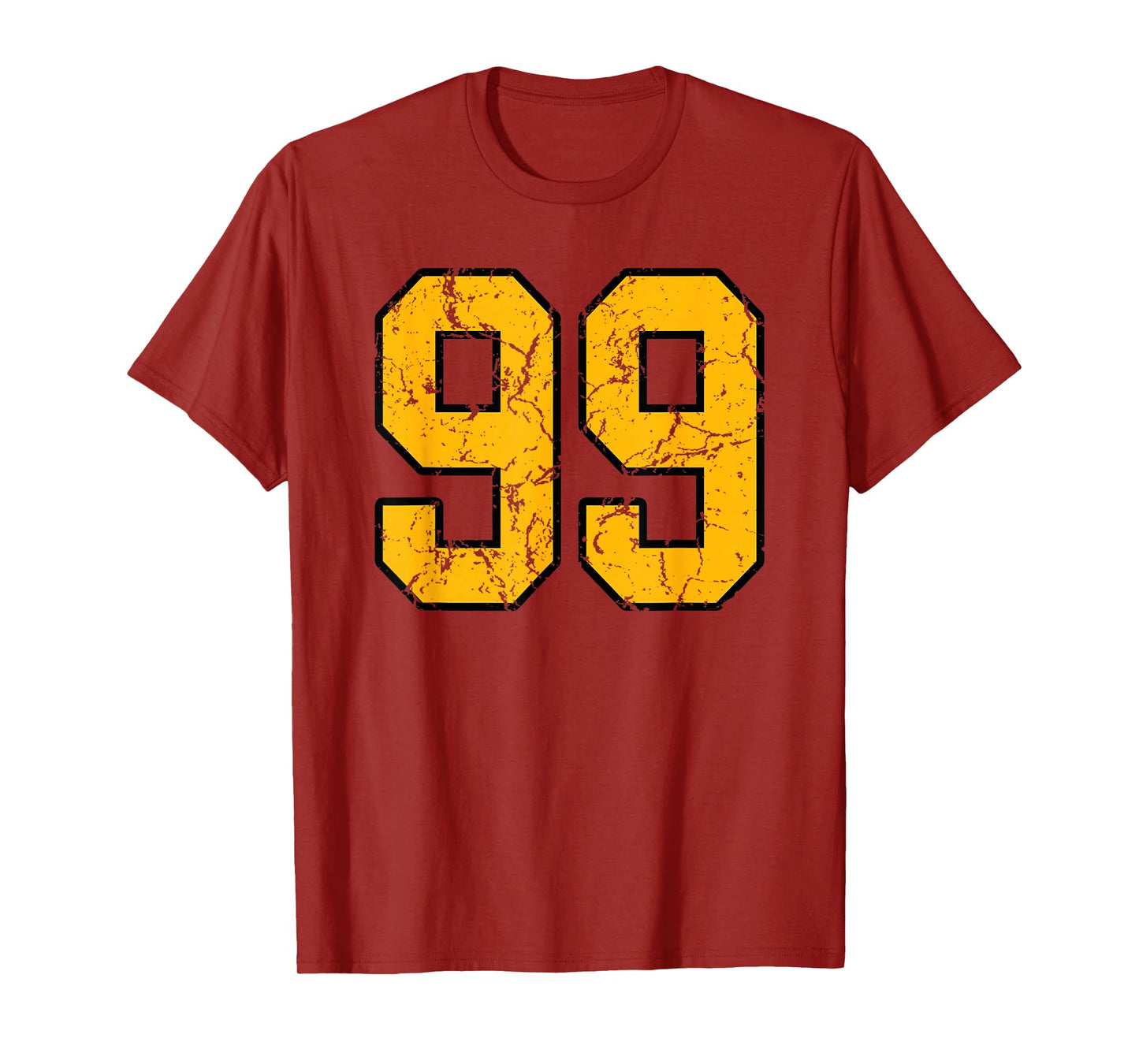Gold and Black Sports Number 99 Jersey Uniform Player T-Shirt
