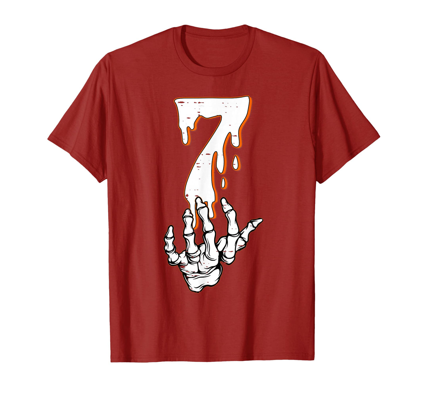 Halloween Shirts Number 7 Matching 67 Meme Skeleton Hand T-Shirt