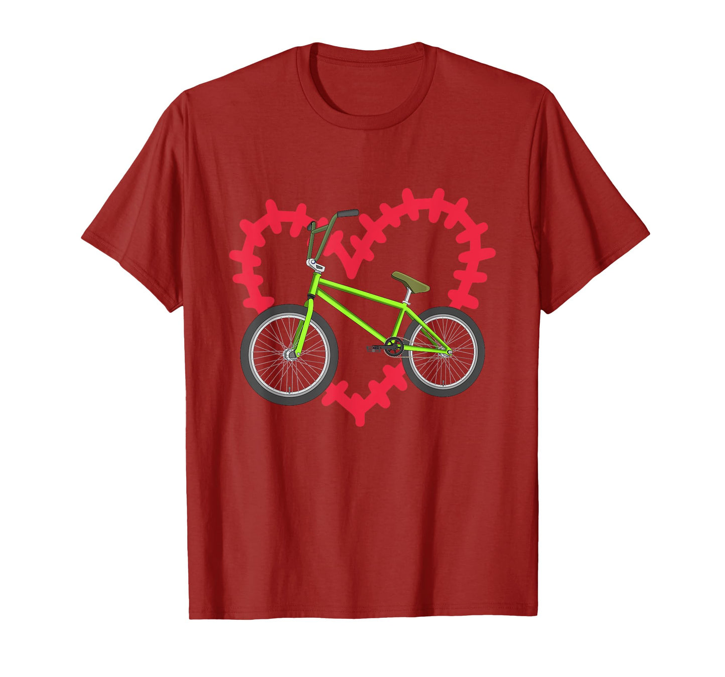 Valentines Day Gift Love BMX Biking Cyclist Heart Bicycle T-Shirt