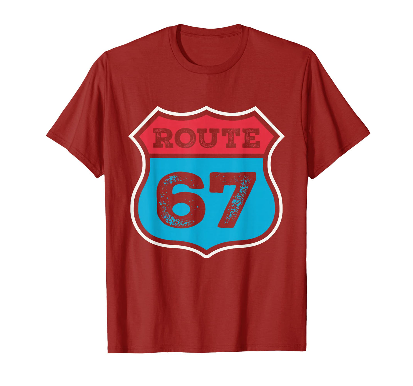 Vintage Route 67 Six Seven Meme 67th Birthday 80s 70s T-Shirt